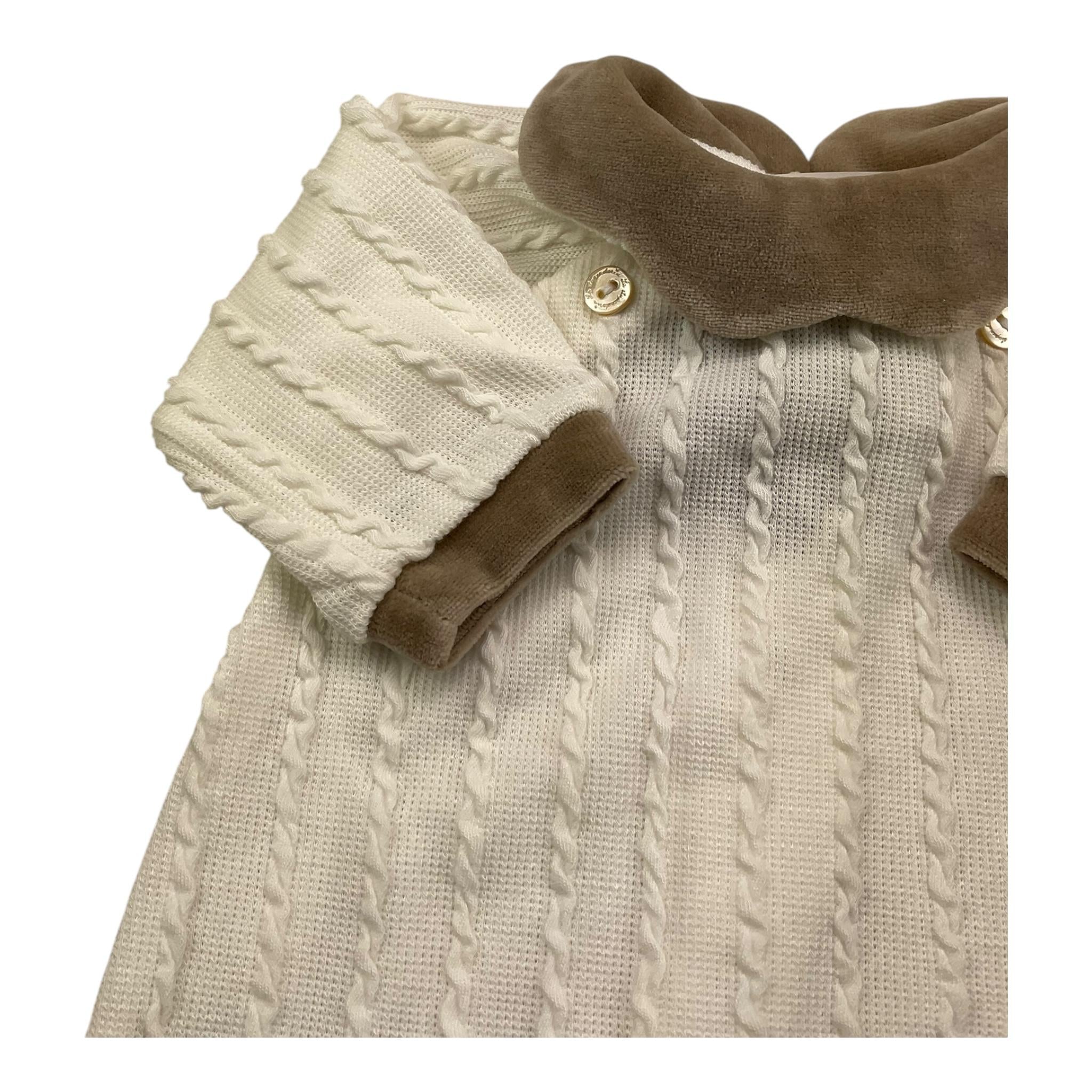 ALETTA tutina tinta unita con profili in contrasto Bianco per Neonato TBTT62X BIANCO ALETTA