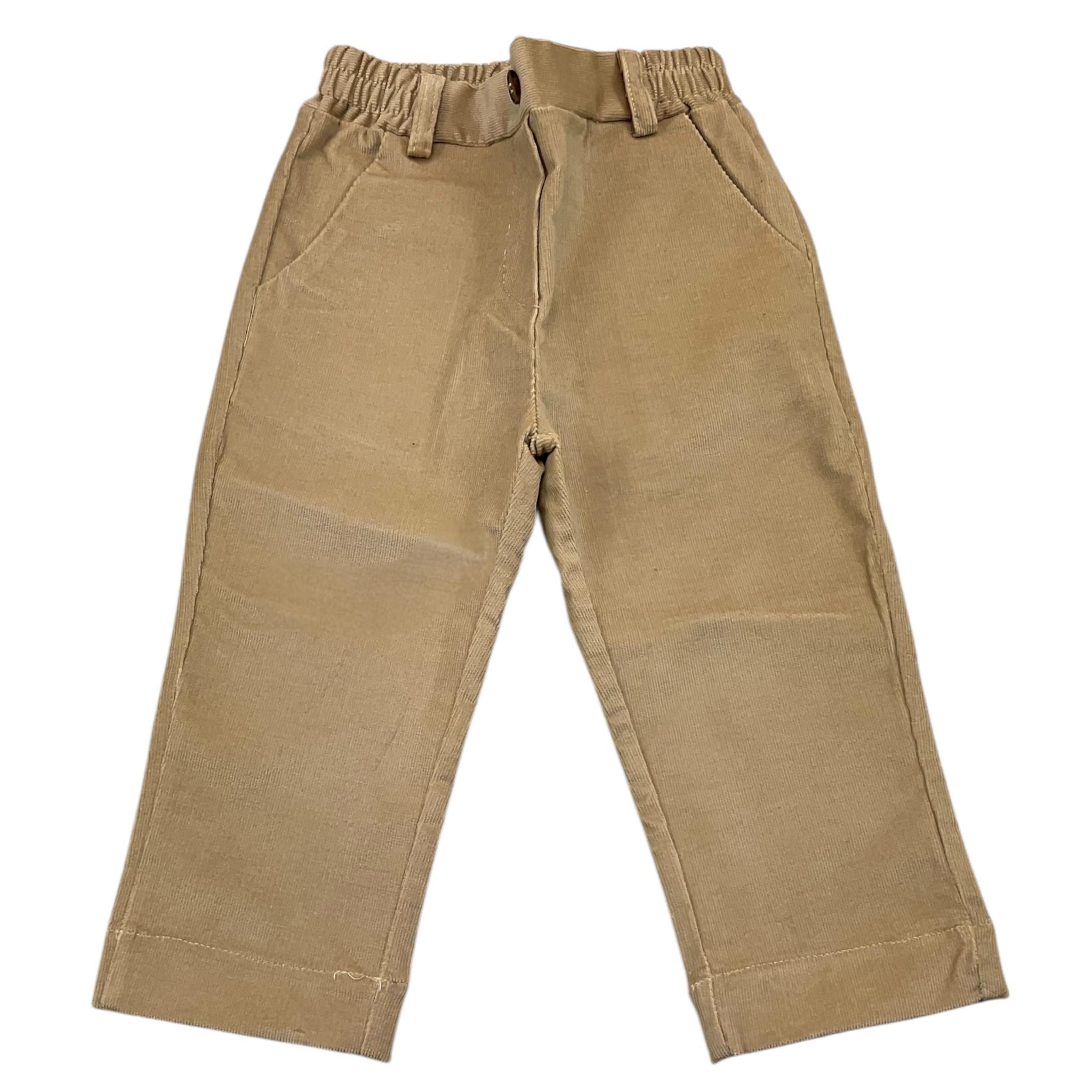 MANUEL RITZ pantalone tinta unita in camoscio con elastico in vita Beige per Bambino MR2264 BEIGE MANUEL RITZ