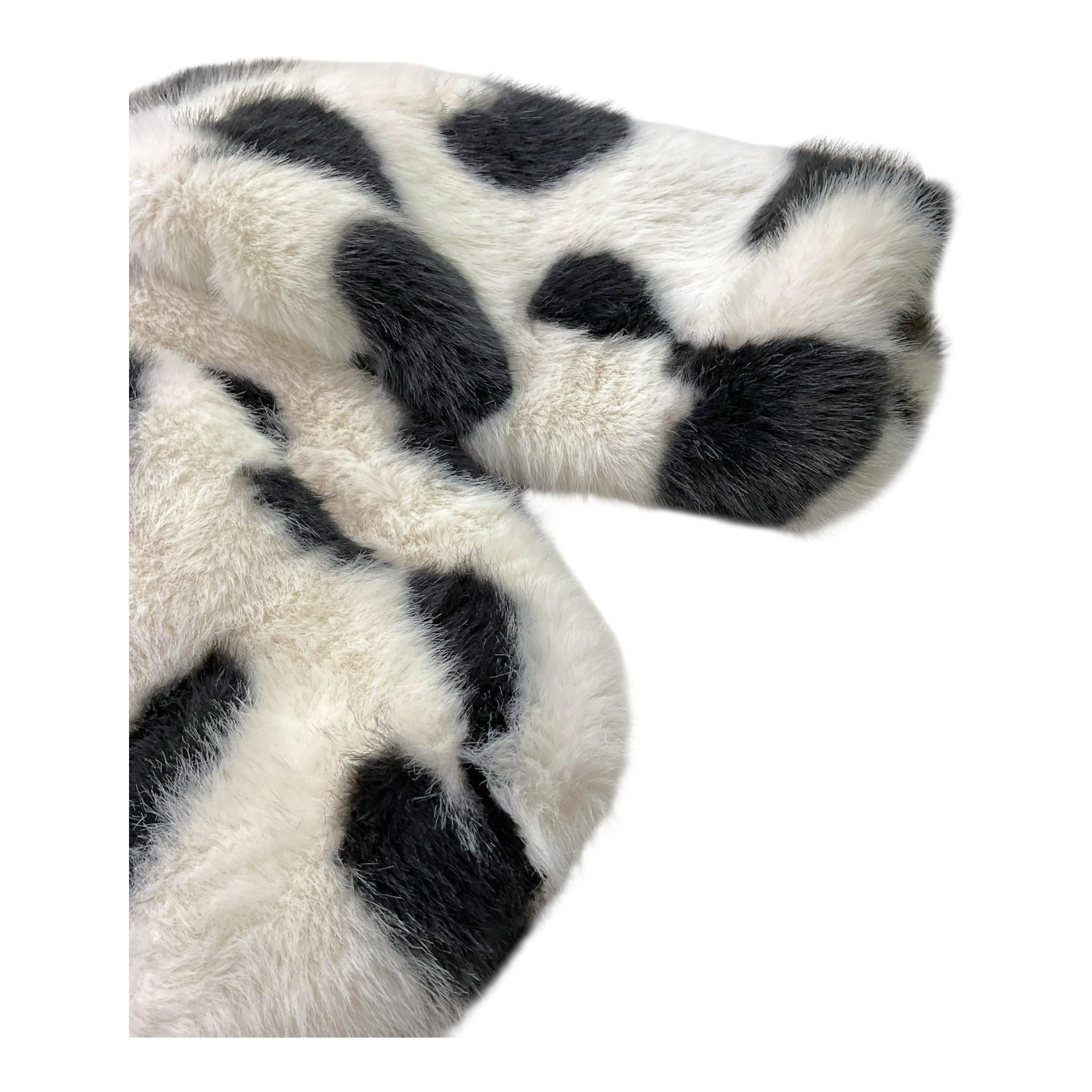 SAINT BARTH pelliccia bicolore con fantasia Bianco/nero per Neonata AVELINE BIANCO/NERO SAINT BARTH
