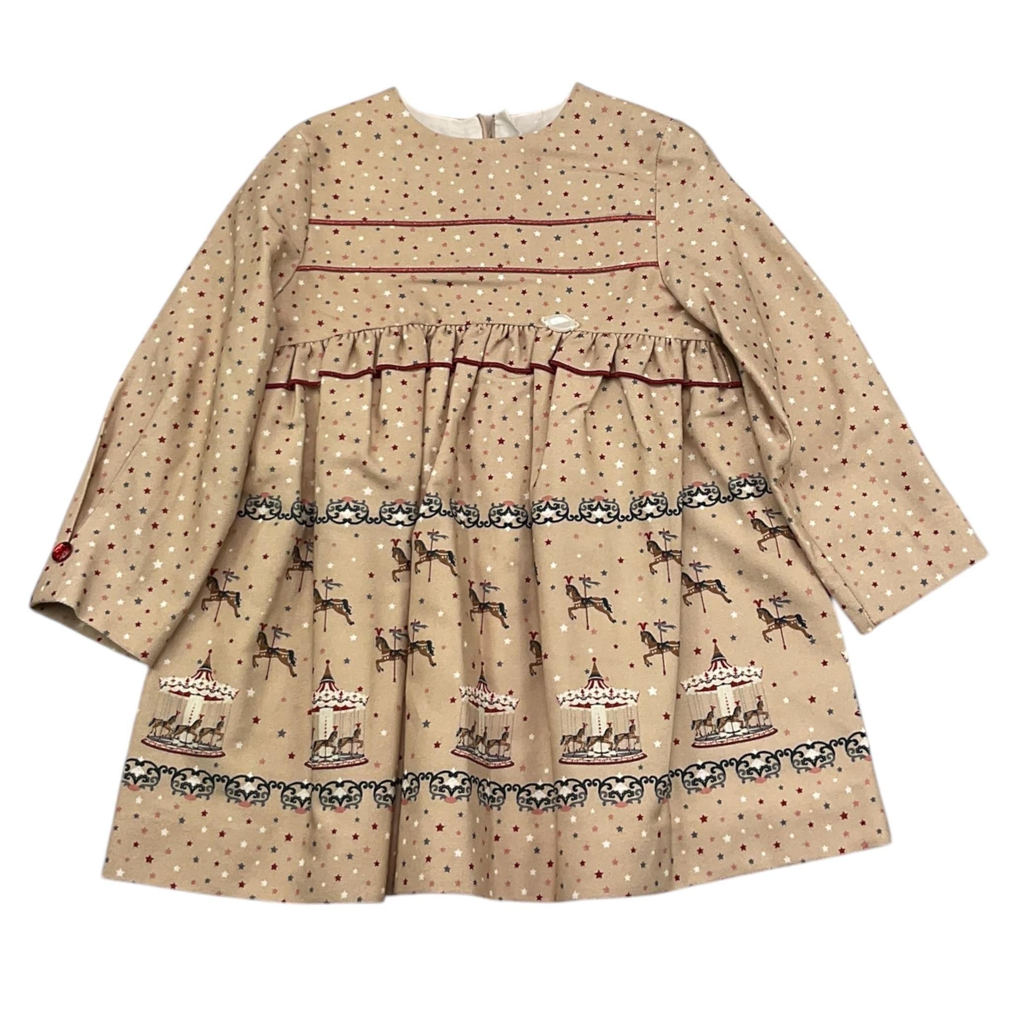 MIRANDA abito manica lunga tinta unita fantasia stellare Beige per Bambina 360259 BEIGE MIRANDA