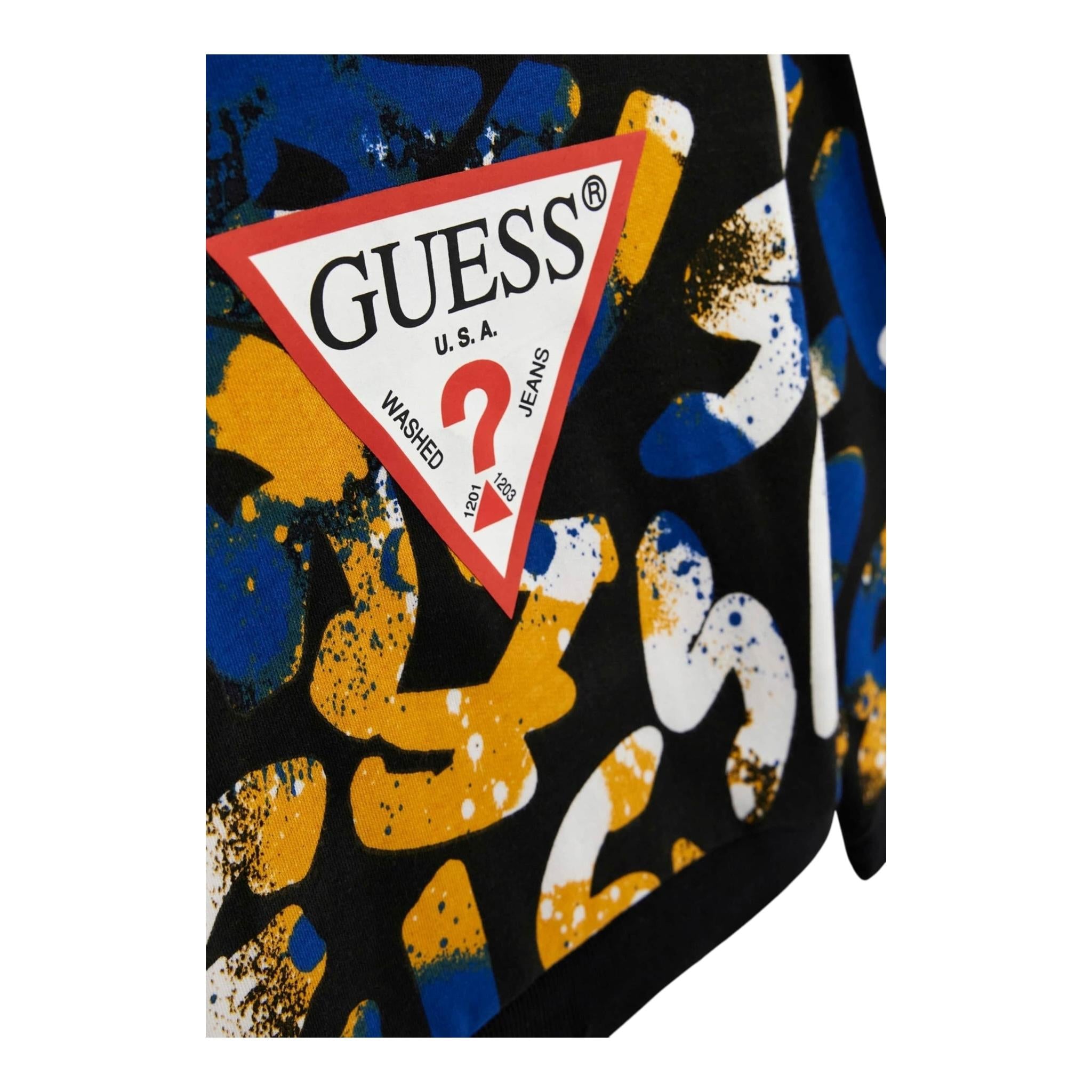 GUESS felpa chiusa girocollo stampa fantasia Nero per Bambino L4YQ02KA6R3 NERO GUESS