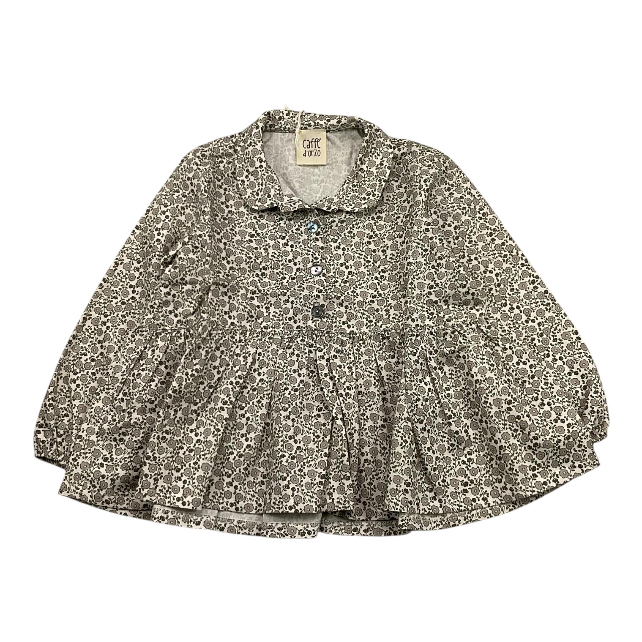 CAFFE' D'ORZO camicia tinta unita con fantasia fiori Bianco per Neonata ZV5A50 BIANCO CAFFE' D'ORZO