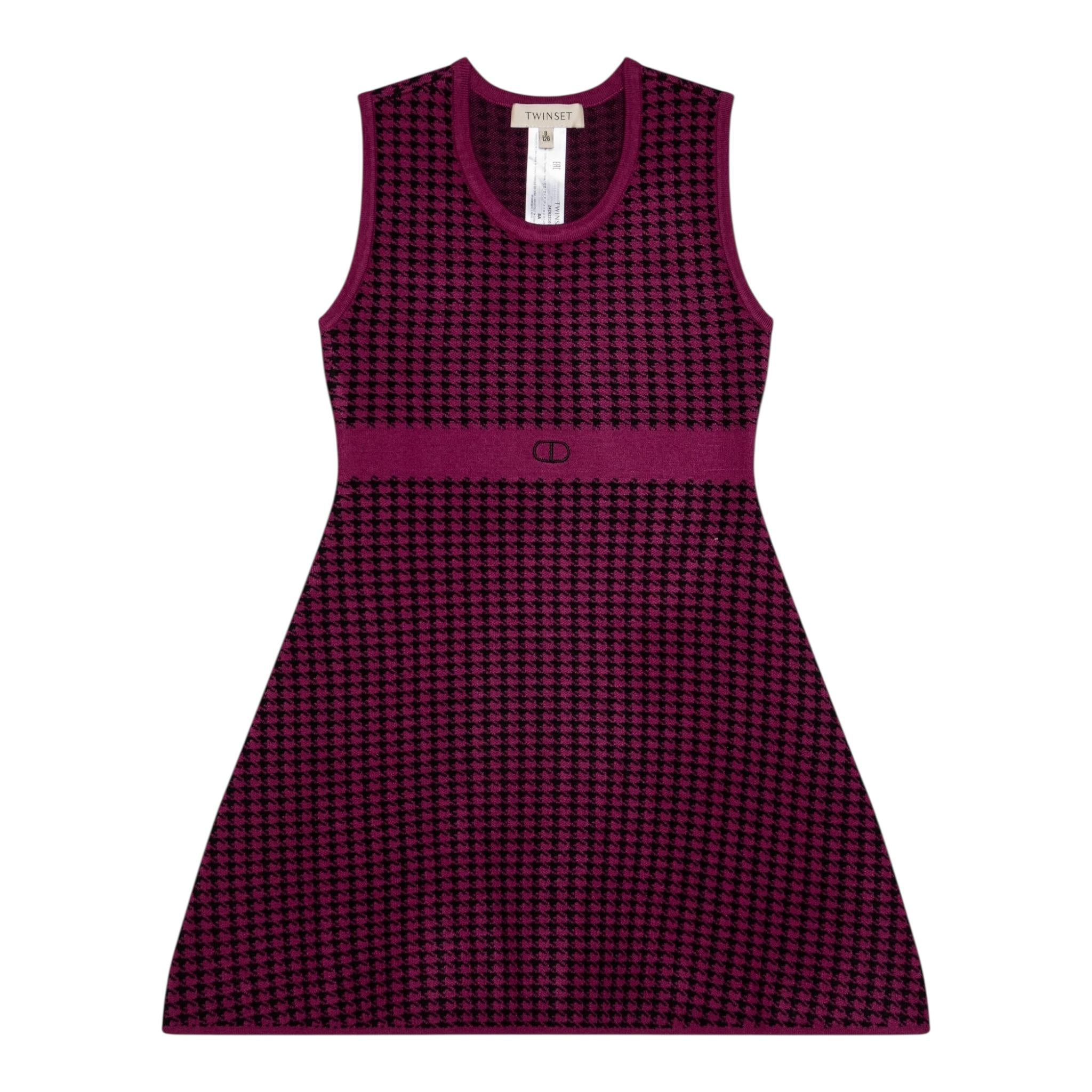 TWINSET abito tinta unita con microfantasia Viola per Bambina 242GJ3101X VIOLA TWINSET