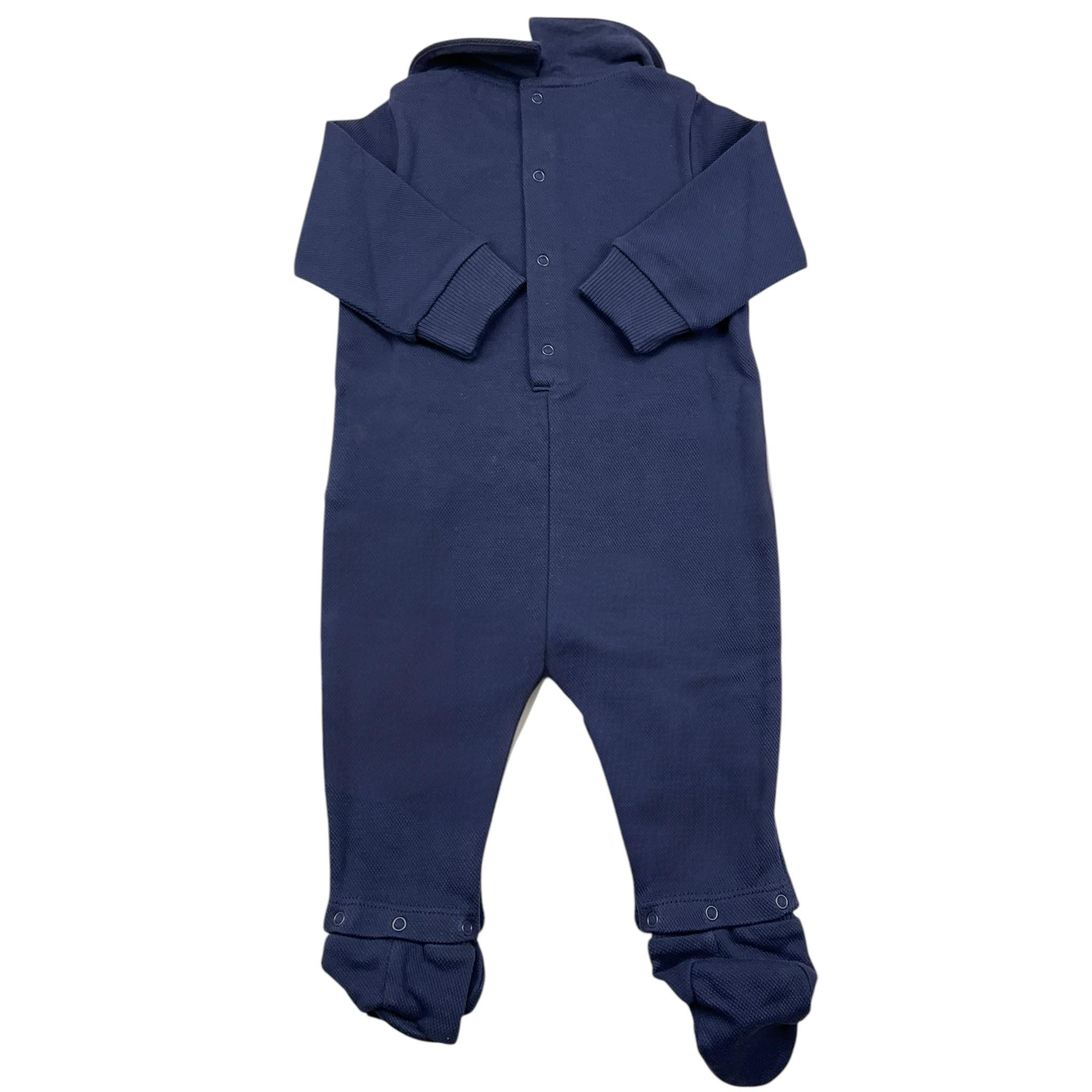 MOSCHINO tutina tinta unita manica lunga con stampa orso Blu per Neonato MMY066 BLU MOSCHINO