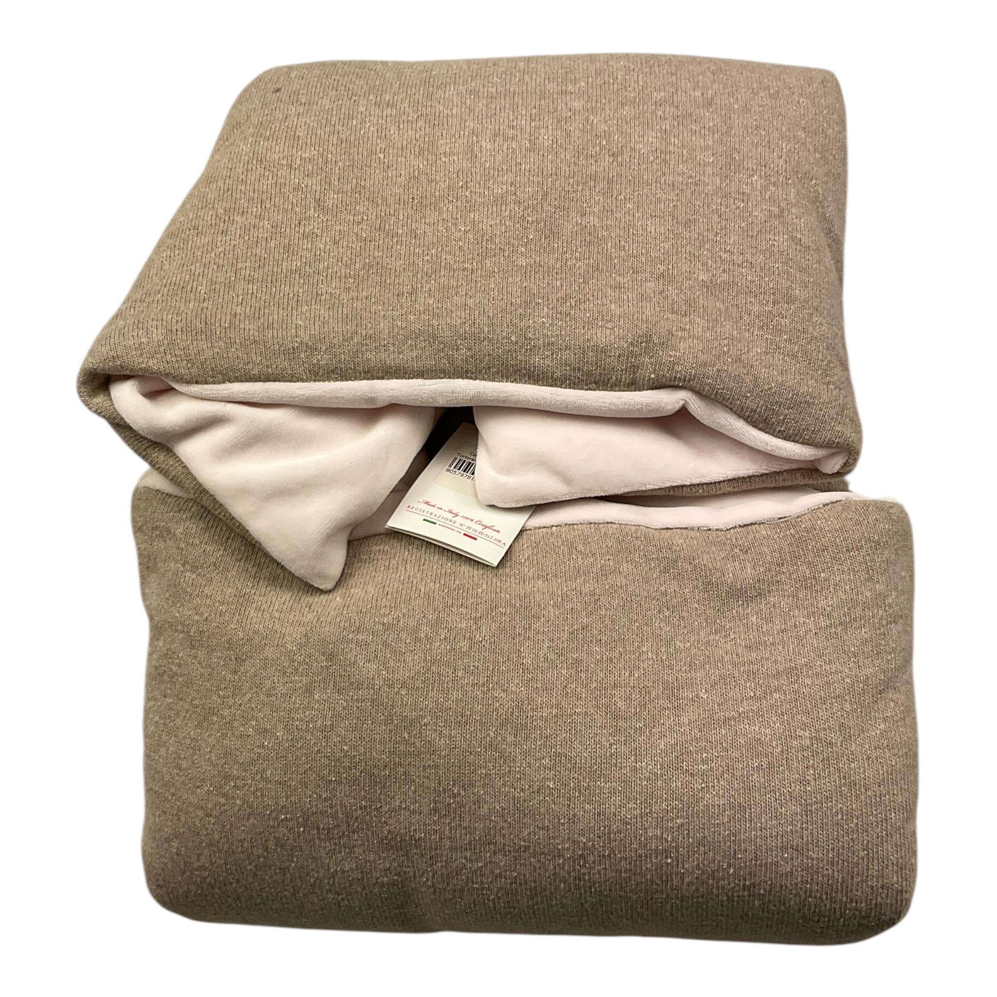 NINNAOH coperta tinta bicolore con stampa Beige/rosa per Neonata I23COP18I BEIGE/ROSA NINNAOH