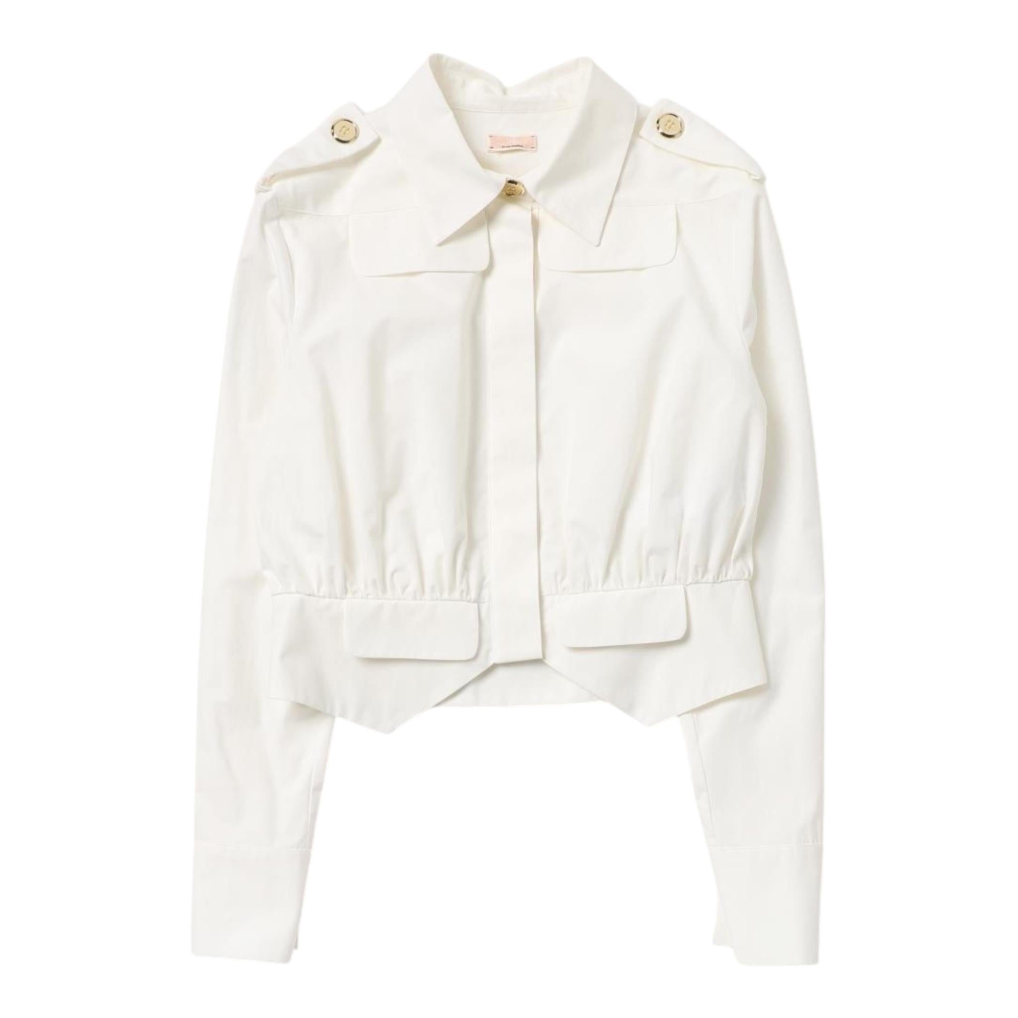 ELISABETTA FRANCHI camicia tinta unita con maniche lunghe Bianco per Bambina EFCA202 BIANCO ELISABETTA FRANCHI