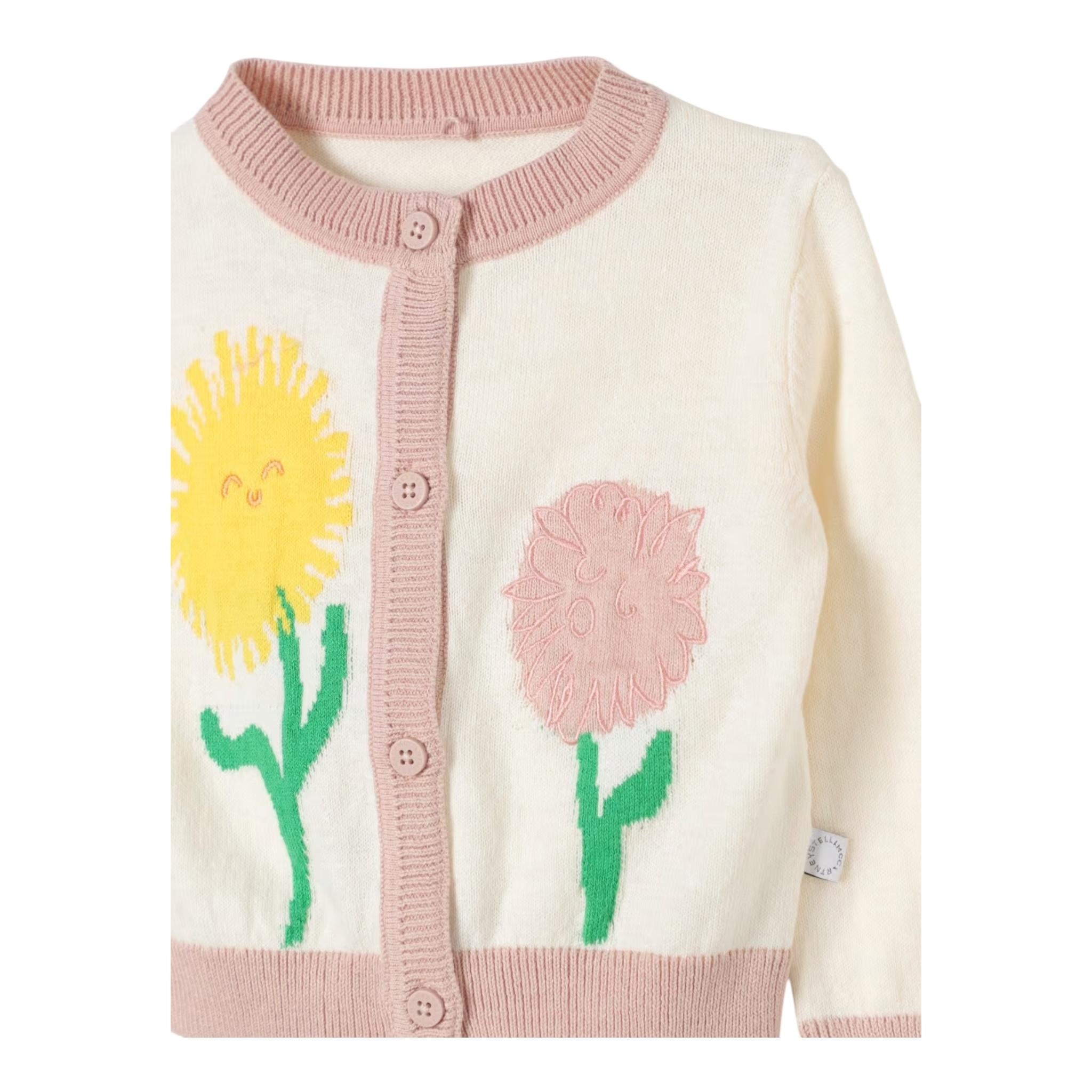 STELLA McCARTNEY cardigan tinta unita con ricami Panna per Neonata TV9050 PANNA STELLA McCARTNEY