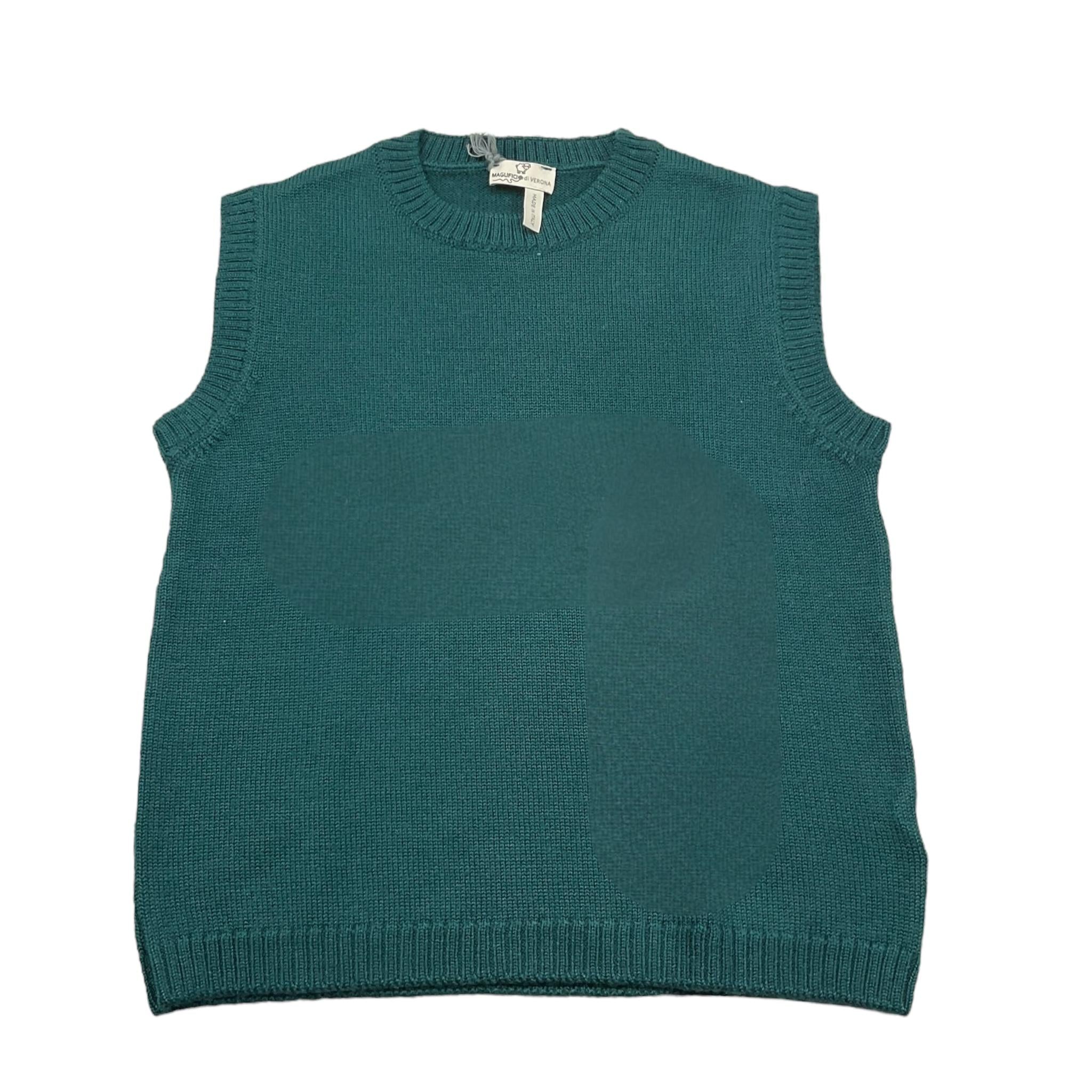 MAGLIFICI DI VERONA gilet in maglia tinta unita Verde per Bambino 019356 VERDE MAGLIFICI DI VERONA