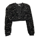 LU LU BY MISS GRANT felpa con bottoni tinta unita paillettata Nero per Bambina LL3051 NERO LU LU BY MISS GRANT