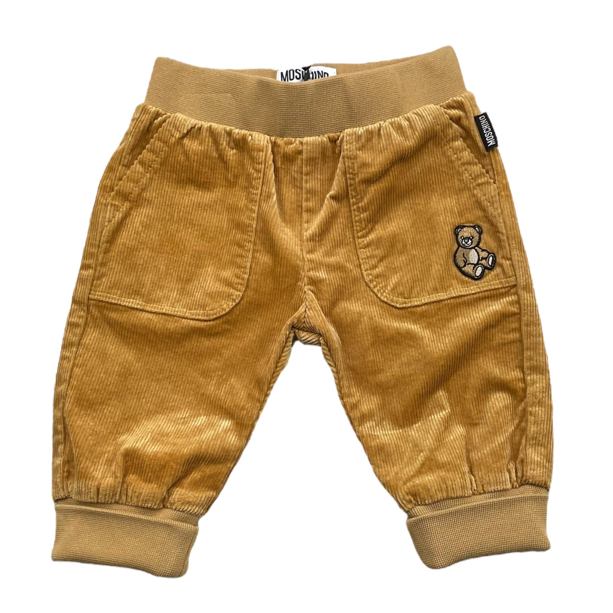 MOSCHINO pantalone tinta unita con elastico in vita Cammello per Neonato MUP05I CAMMELLO MOSCHINO