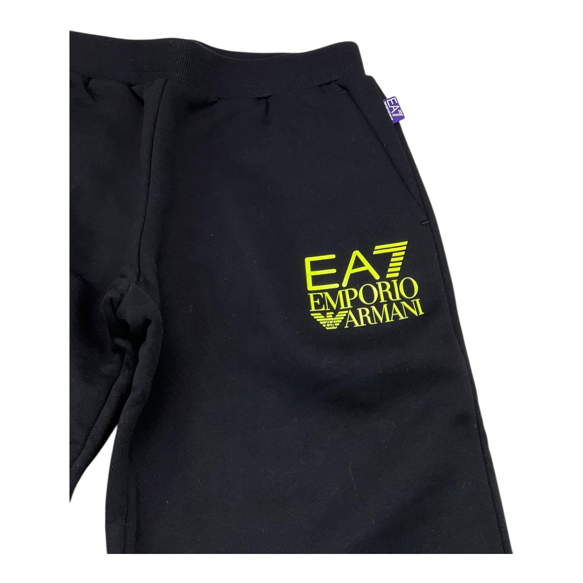 EMPORIO ARMANI pantalone tuta tinta unita con logo Nero per Bambino 6DFP17 NERO EMPORIO ARMANI