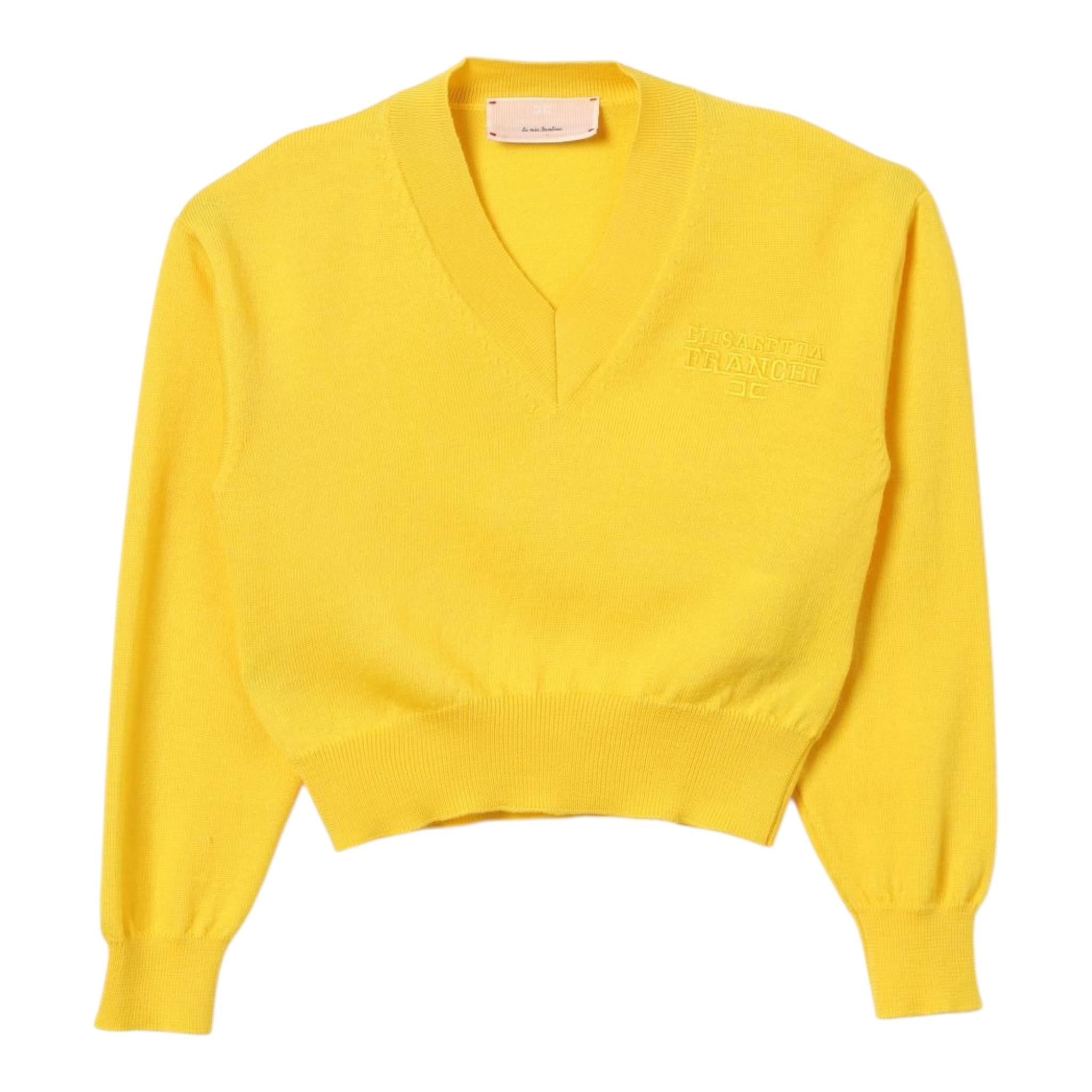 ELISABETTA FRANCHI maglia tinta unita scollo a zip Giallo per Bambina EFMA149X GIALLO ELISABETTA FRANCHI