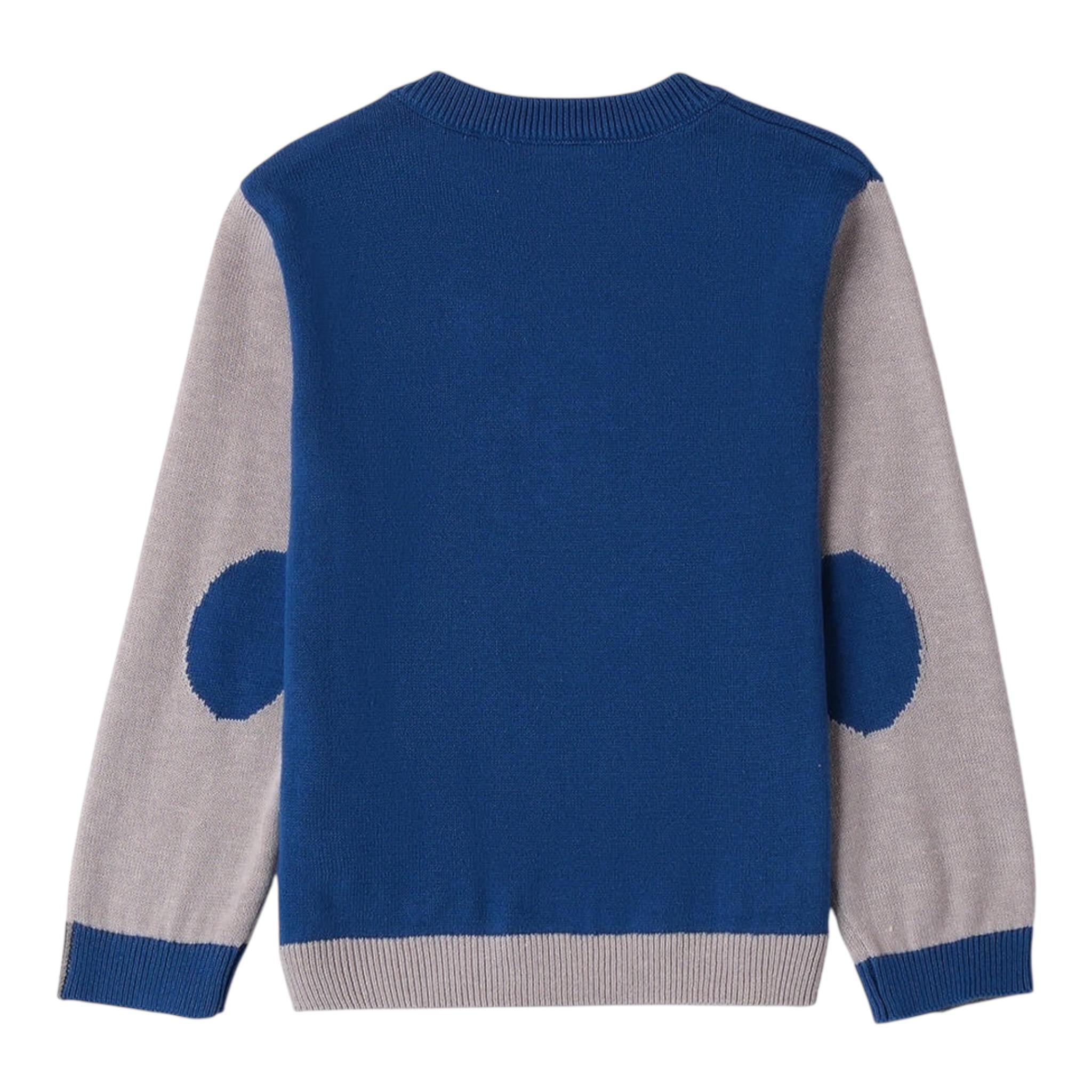 SARABANDA maglia girocollo tinta unita con maniche in contrasto Blu per Bambino 0A105 BLU SARABANDA