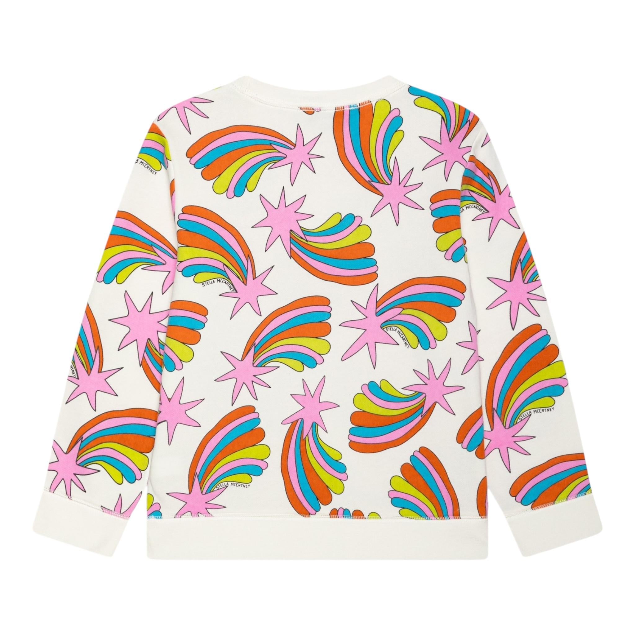 STELLA McCARTNEY felpa tinta unita girocollo con stampa Bianco per Bambina TV4B30 BIANCO STELLA McCARTNEY