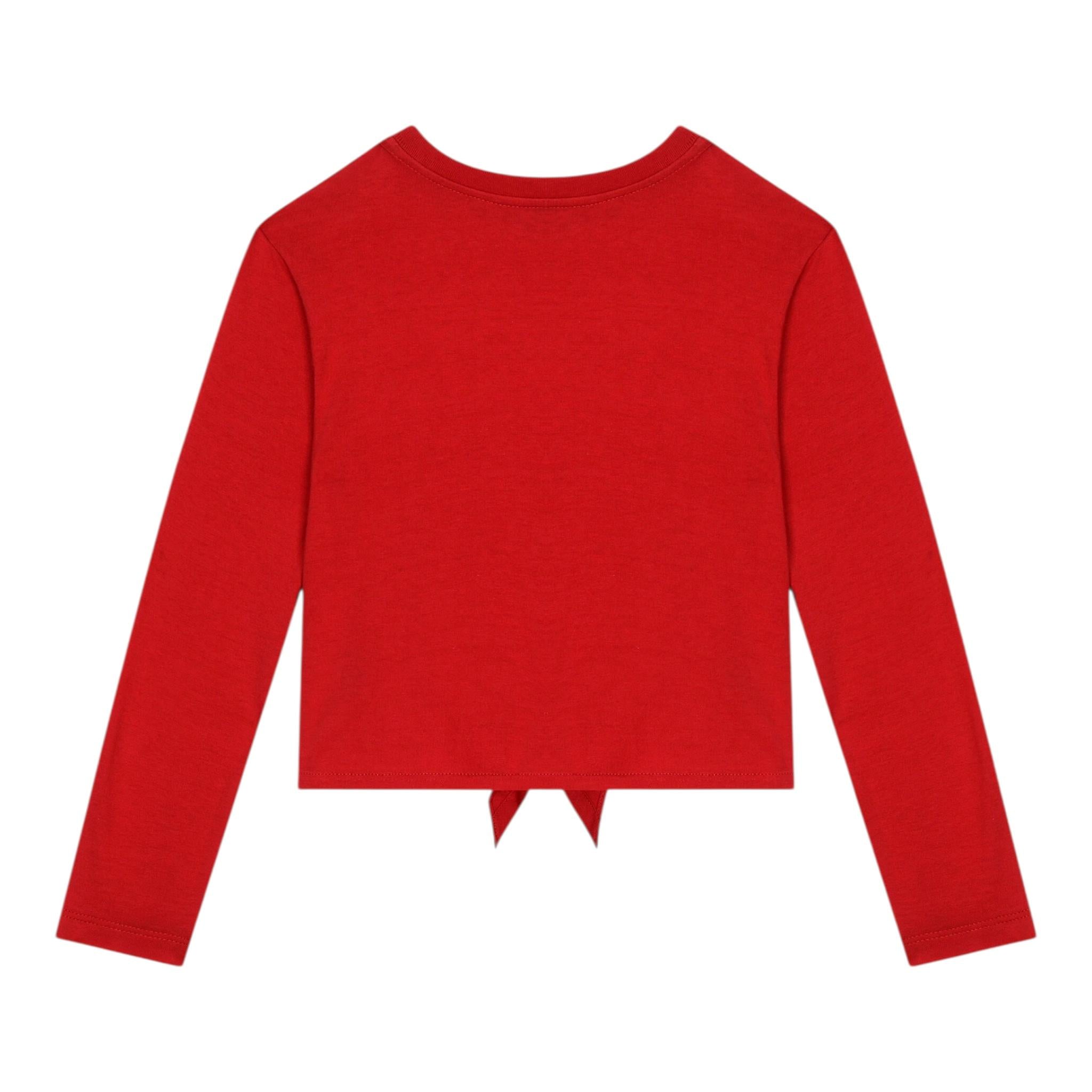 DOLCE & GABBANA shirt girocollo tinta unita cn logo Rosso per Bambina L5JTNP ROSSO DOLCE & GABBANA
