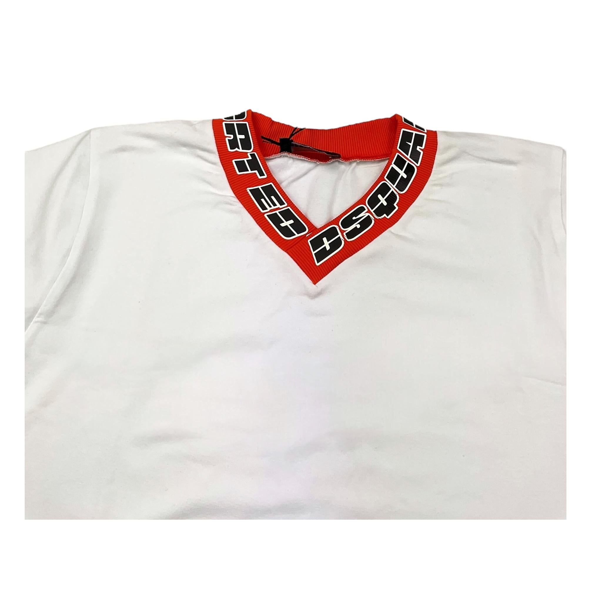 DSQUARED2 t-shirt tinta unita scollo a v con logo Bianco per Bambino DQ2539 BIANCO DSQUARED2