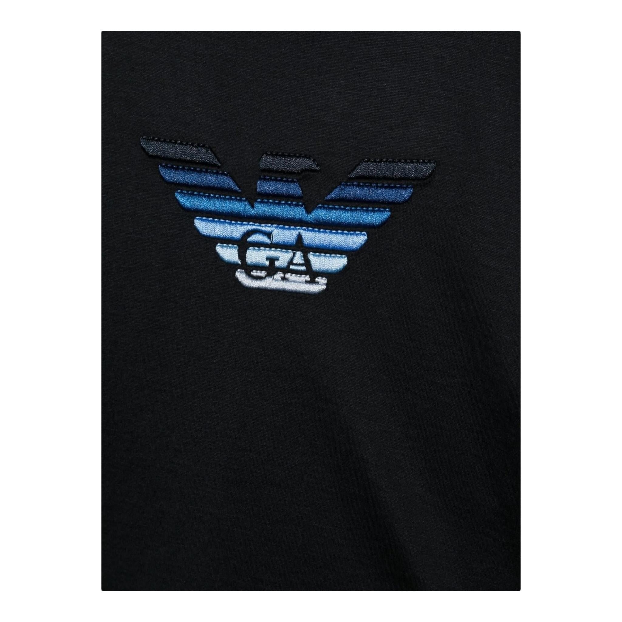 EMPORIO ARMANI shirt girocollo tinta unita cn logo Blu per Neonato 6LHTJ7 BLU EMPORIO ARMANI