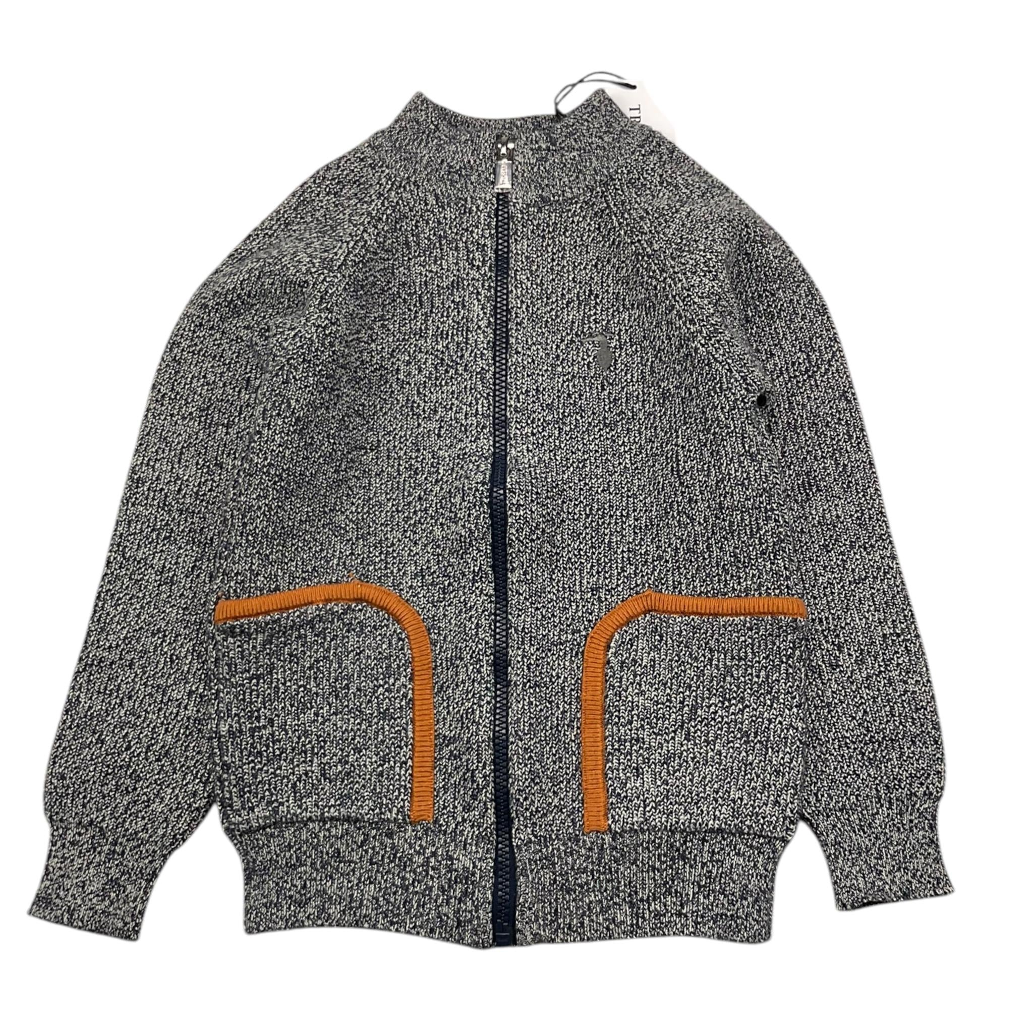 TRUSSARDI maglia tinta unita con zip Grigio per Bambino TBA25111MA GRIGIO TRUSSARDI
