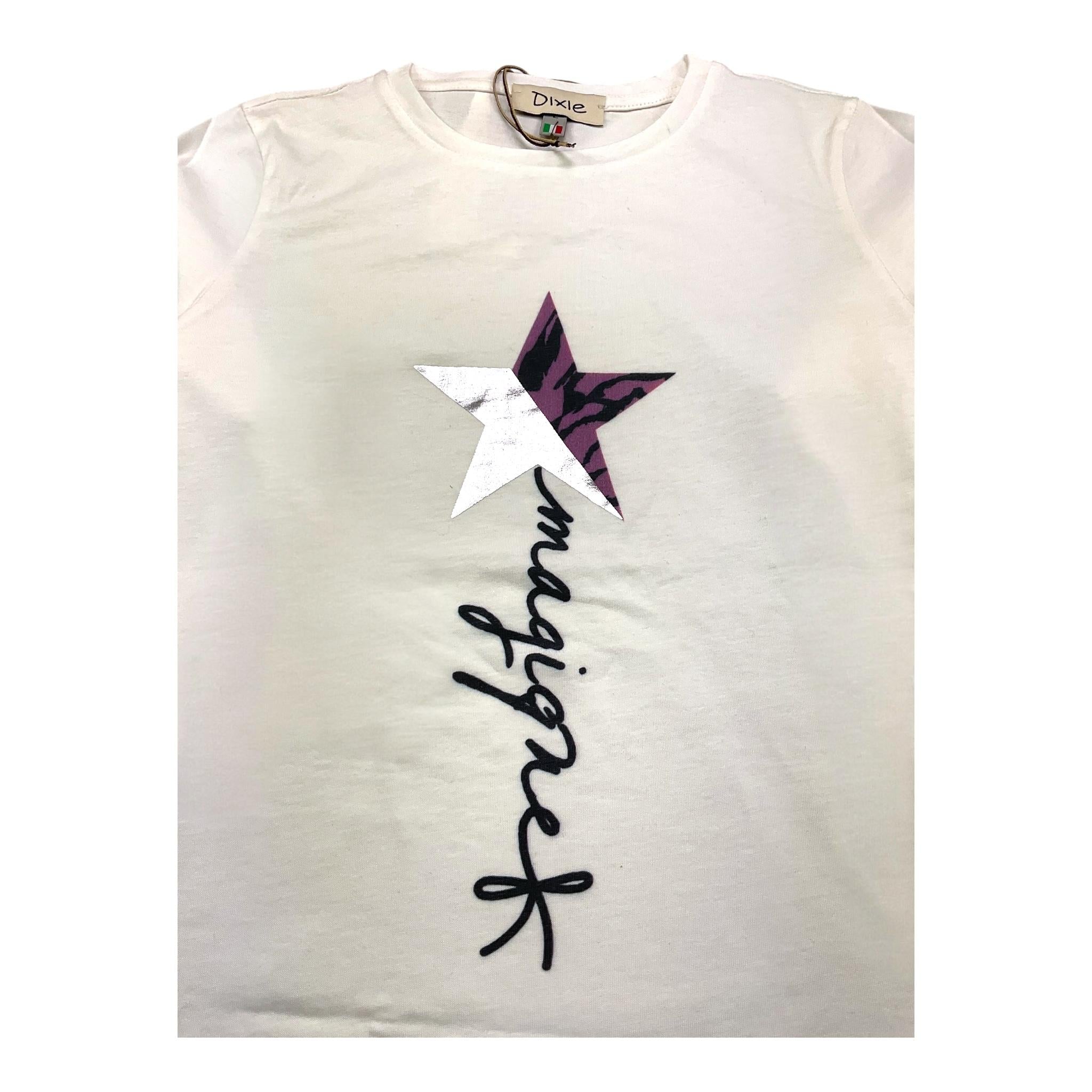 DIXIE shirt girocollo tinta unita con stampe in contrasto Panna per Bambina LB62030G34 PANNA DIXIE