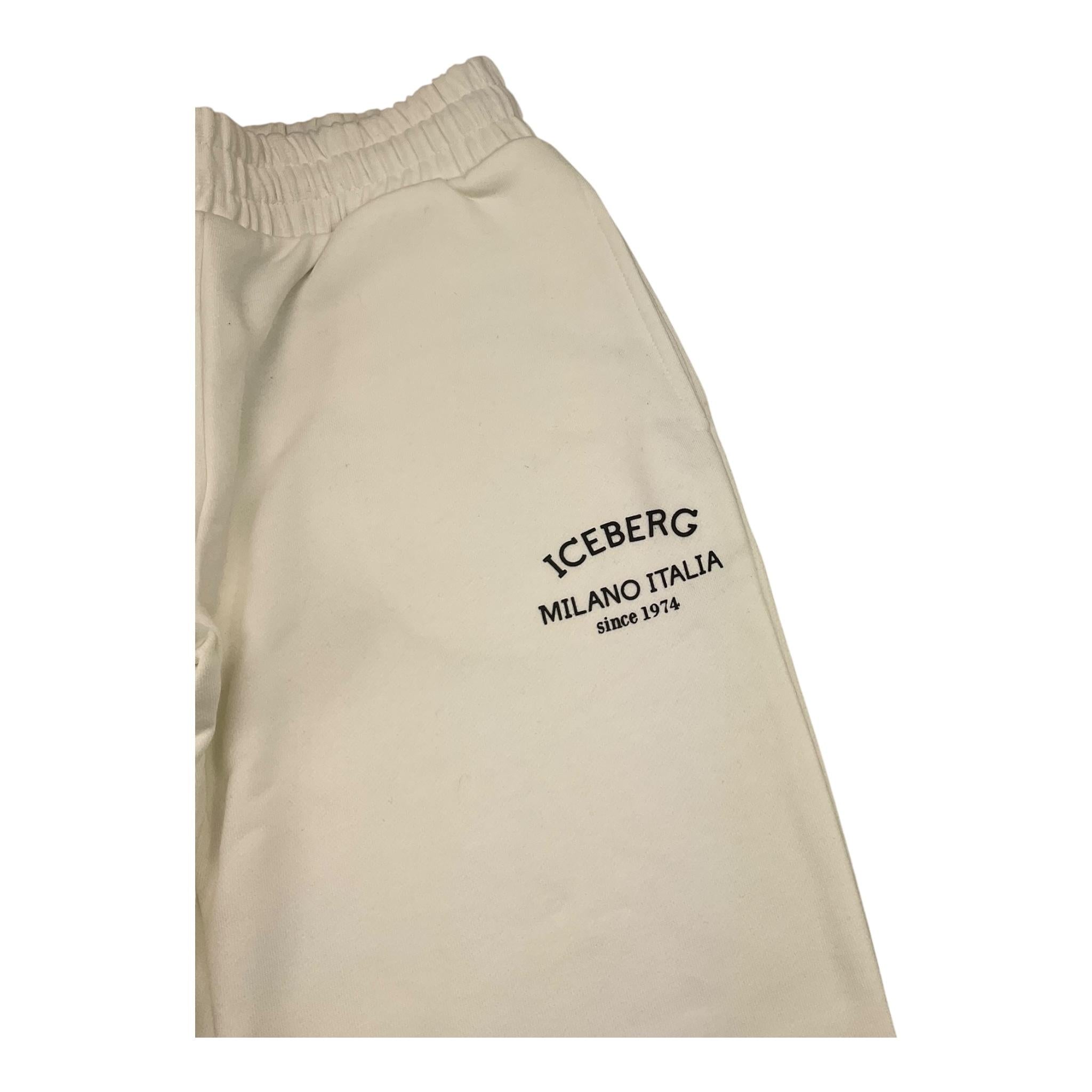ICEBERG pantalone tuta tinta unita con stampa Bianco per Bambino PFICE5316JXXX BIANCO ICEBERG