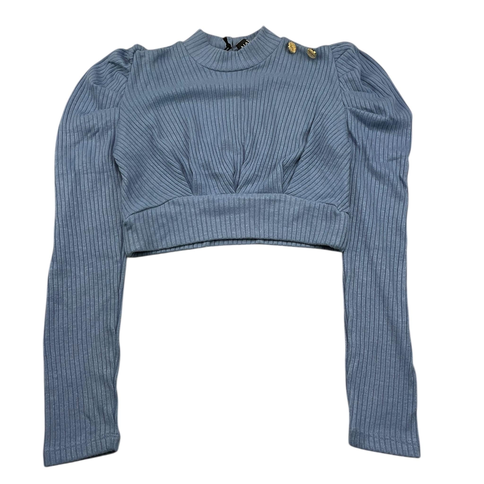NAICE maglia girocollo tinta unita modello crop Azzurro per Bambina 231096 AZZURRO NAICE
