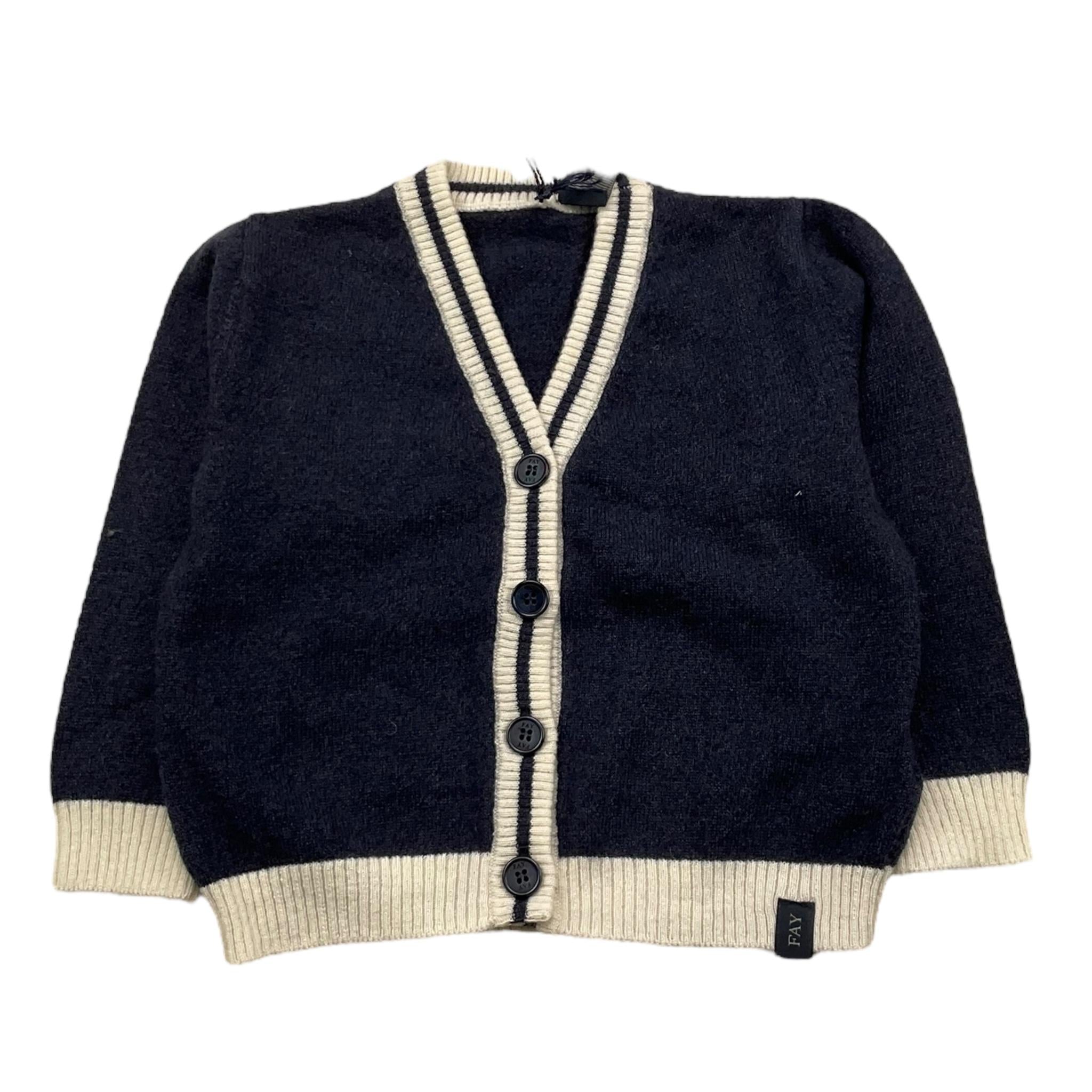 FAY cardigan tinta unita con profili in contrasto Blu per Neonato FT9000 BLU FAY