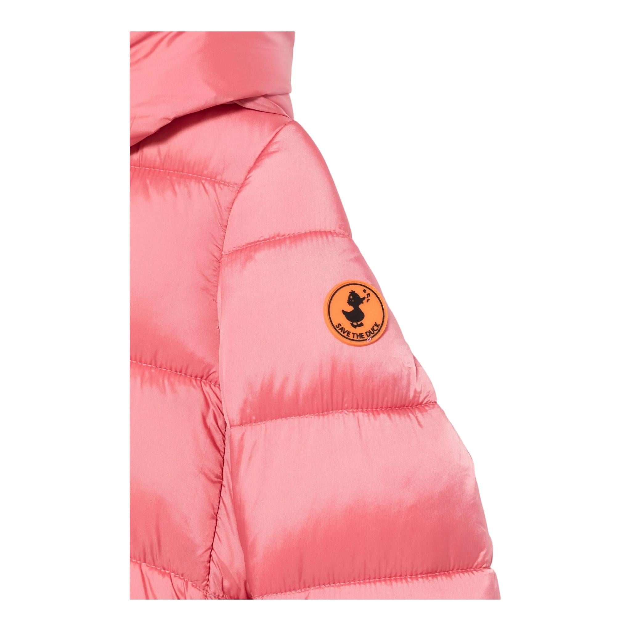 SAVE THE DUCK giubbino tinta unita con cappuccio Rosa per Bambina J45650GJ ROSA SAVE THE DUCK