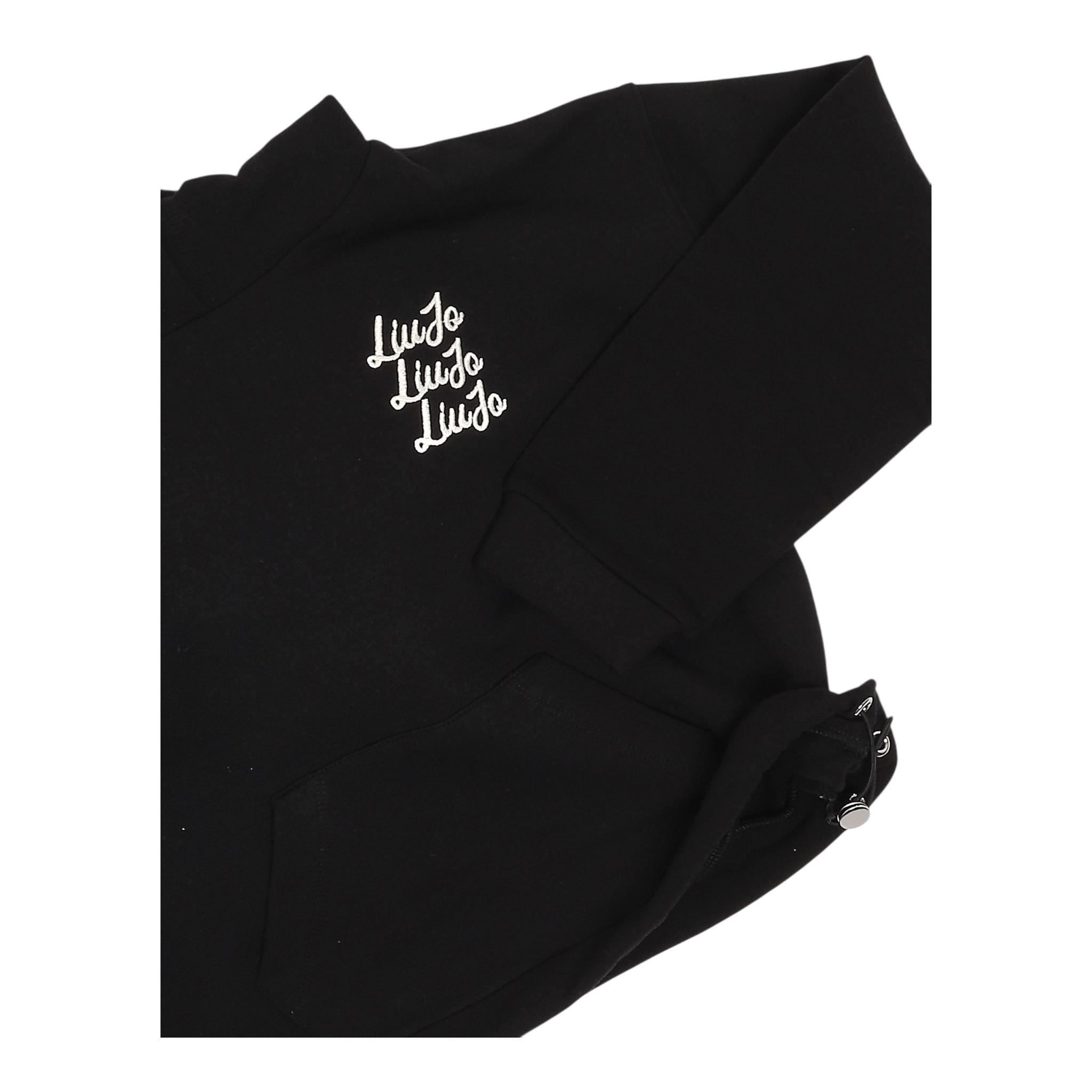 LIU JO felpa tinta unita con cappuccio Nero per Bambina GF4180F0939 NERO LIU JO