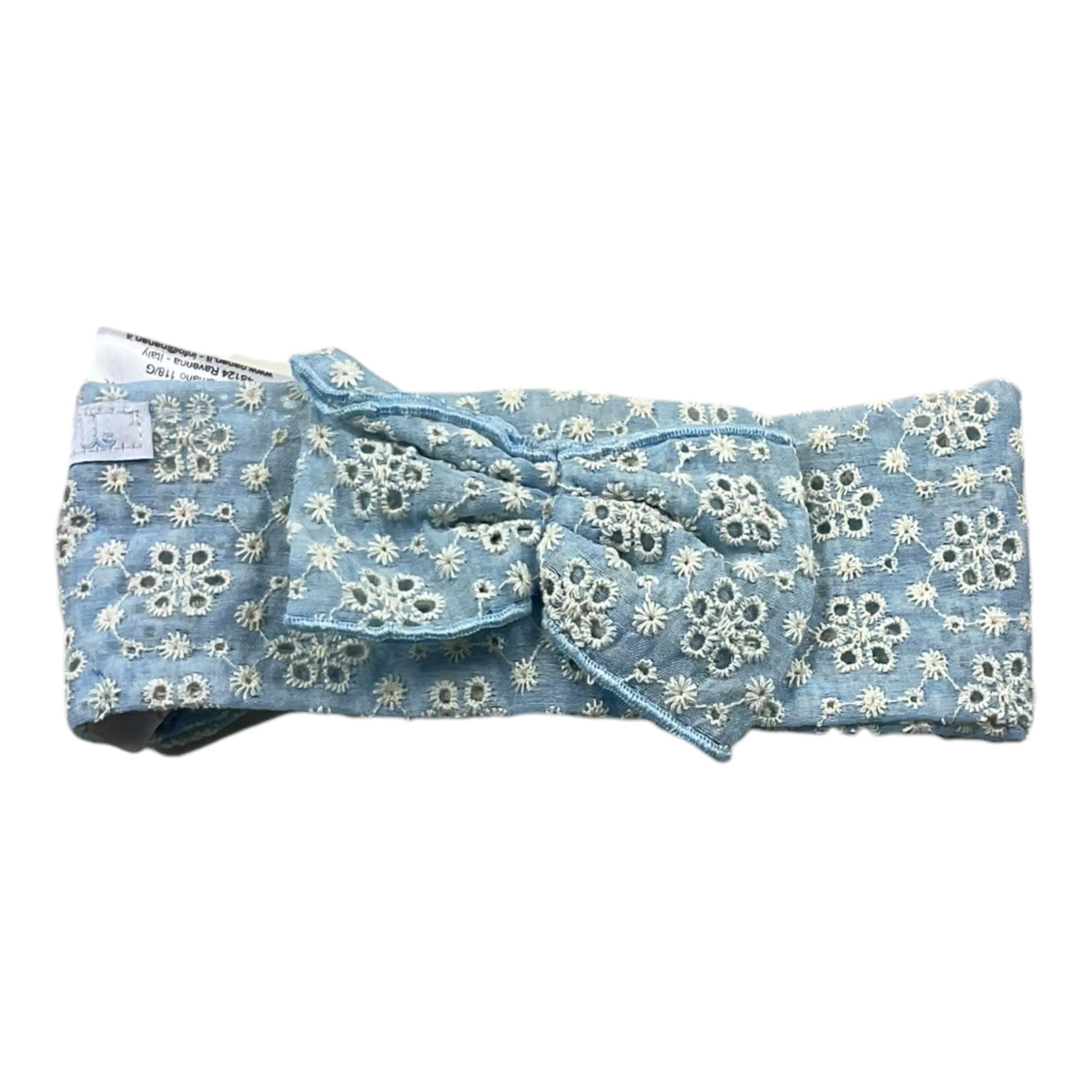 Nanan Fascia Capelli In Pizzo Sangallo Azzurro Per Neonata E24578 AZZURRO NANAN