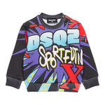 DSQUARED2 felpa chiusa girocollo stampa fantasia Nero per Neonato DQ2543 NERO DSQUARED2