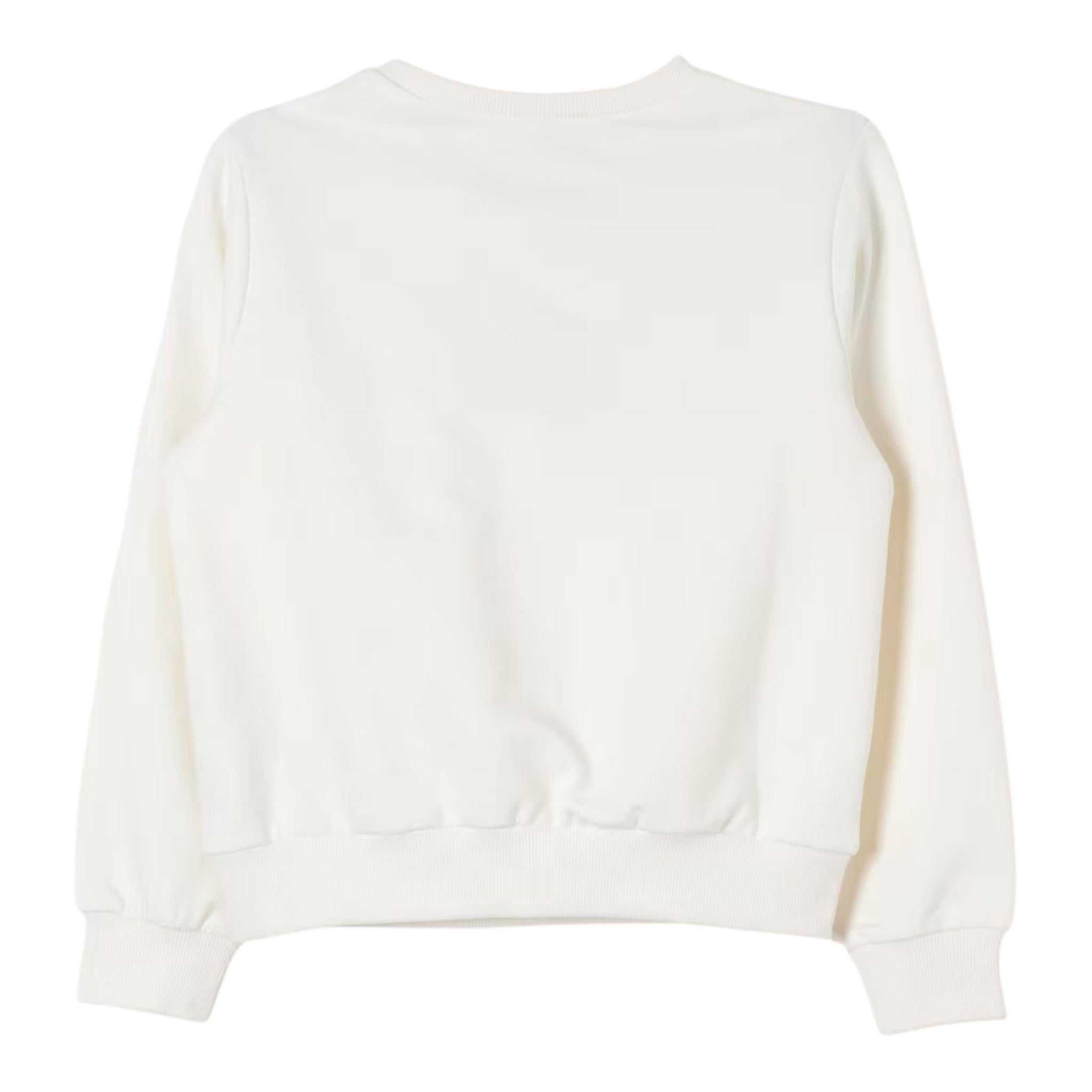 LIU JO felpa girocollo tinta unita con stampa Panna per Bambina GF4025X PANNA LIU JO