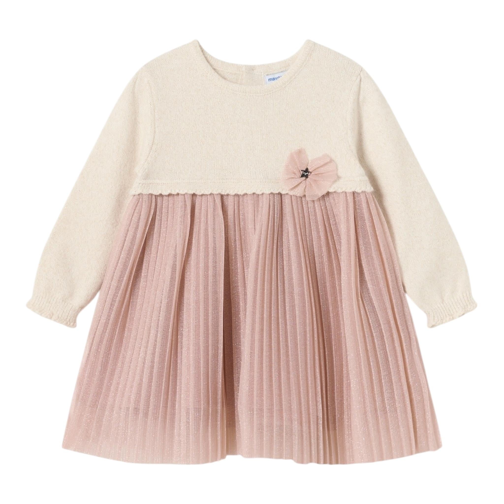 MAYORAL abito manica lunga con gonna in contrasto Rosa per Neonata 2906X ROSA MAYORAL