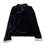 shirt in velluto tinta unita cn profili in contrasto PFTS001 NERO PHILOSOPHY