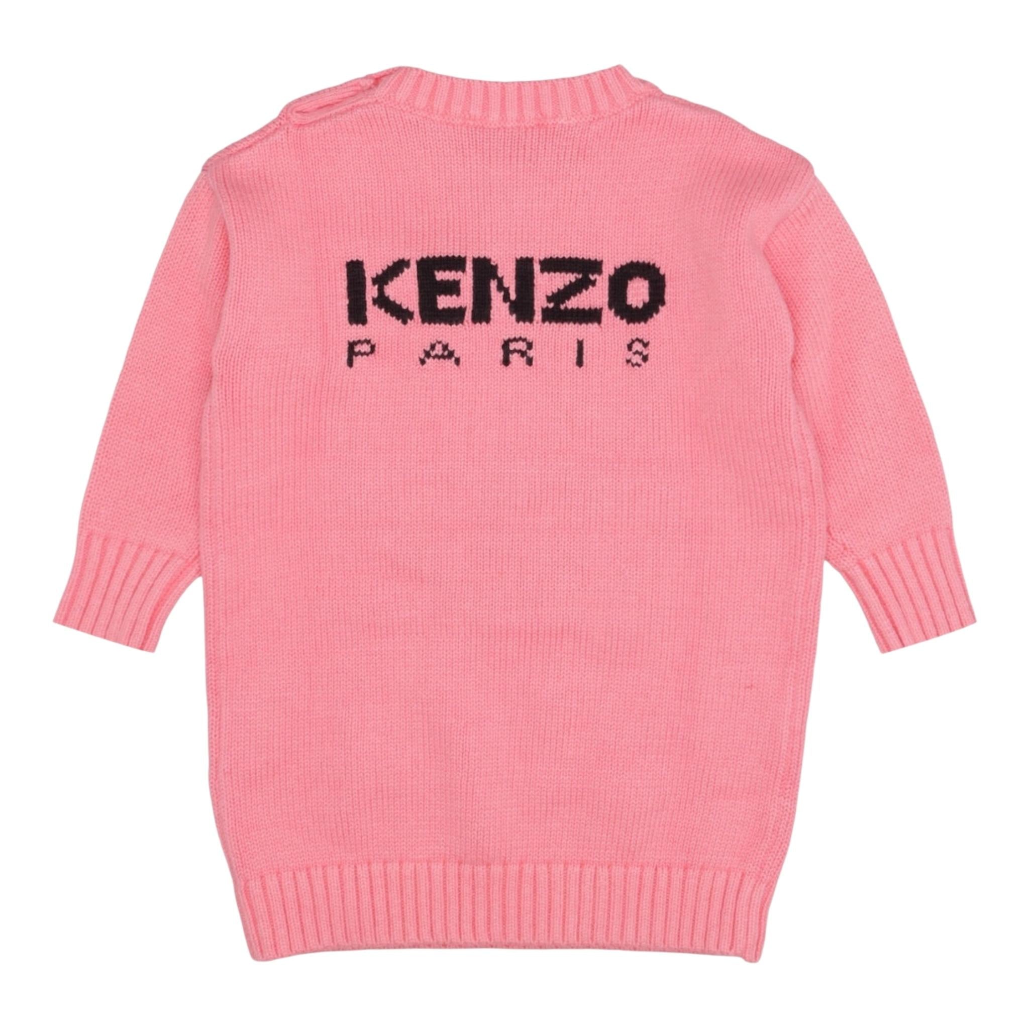 KENZO abito in maglia tinta unita con stampa Rosa per Neonata K60479N ROSA KENZO