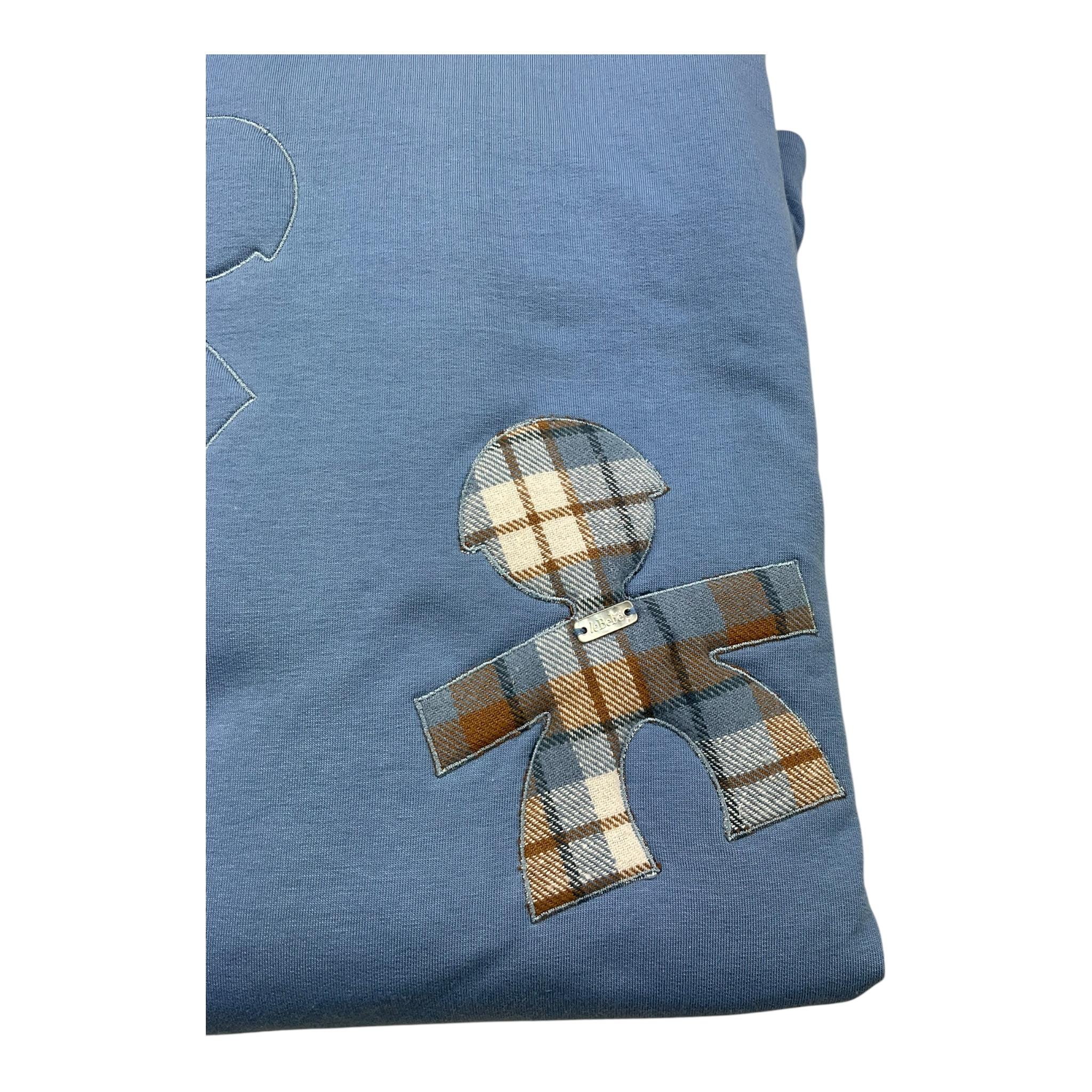 LE BEBE' coperta tinta unita con ricami Blu per Neonato LBB4245 BLU LE BEBE'
