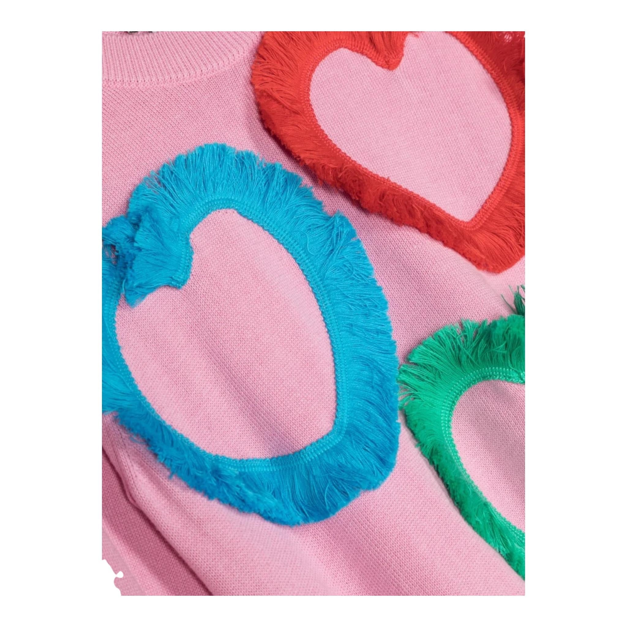 ELEVENTY maglia girocollo tinta unita con ricami Rosa per Bambina TT9B70 ROSA ELEVENTY
