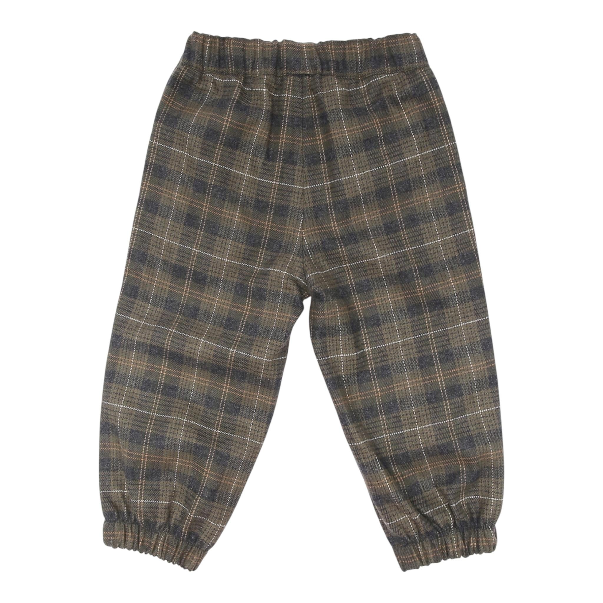 IL GUFO pantalone tinta unita con fantasia a righe Verde per Neonato A24PL389C3157 VERDE IL GUFO