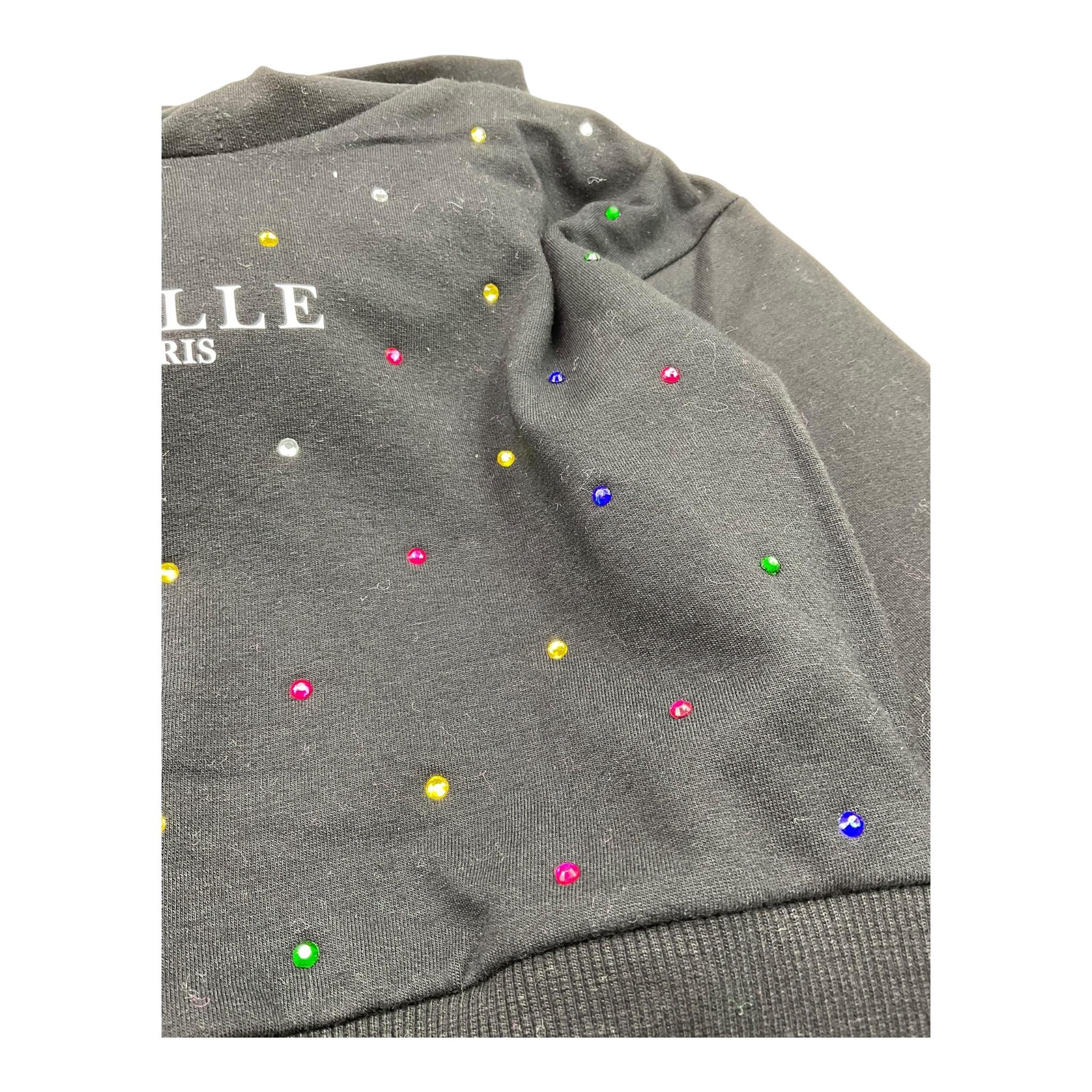 GAELLE felpa tinta unita con cappuccio e brillantini Nero per Bambina 2741FY00347X NERO GAELLE