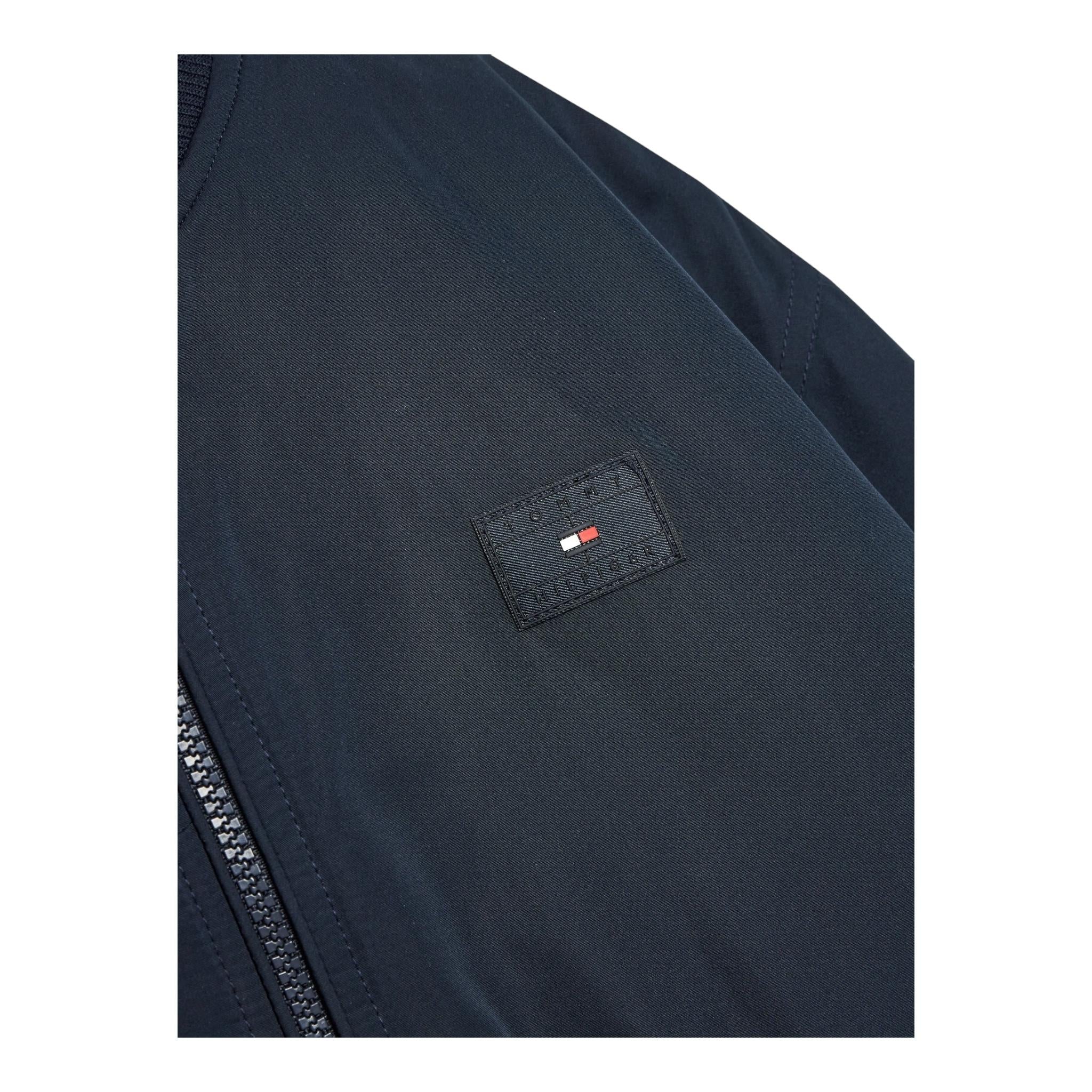TOMMY HILFIGER giubbino tinta unita con zip e logo Blu per Bambino KB0KB09091 BLU TOMMY HILFIGER