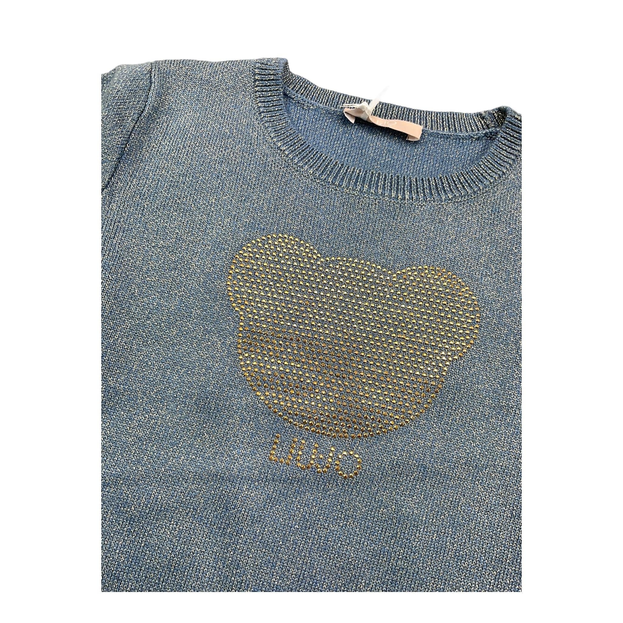 LIU JO maglia girocollo tinta unita lurex Azzurro per Bambina KF4075XXX AZZURRO LIU JO