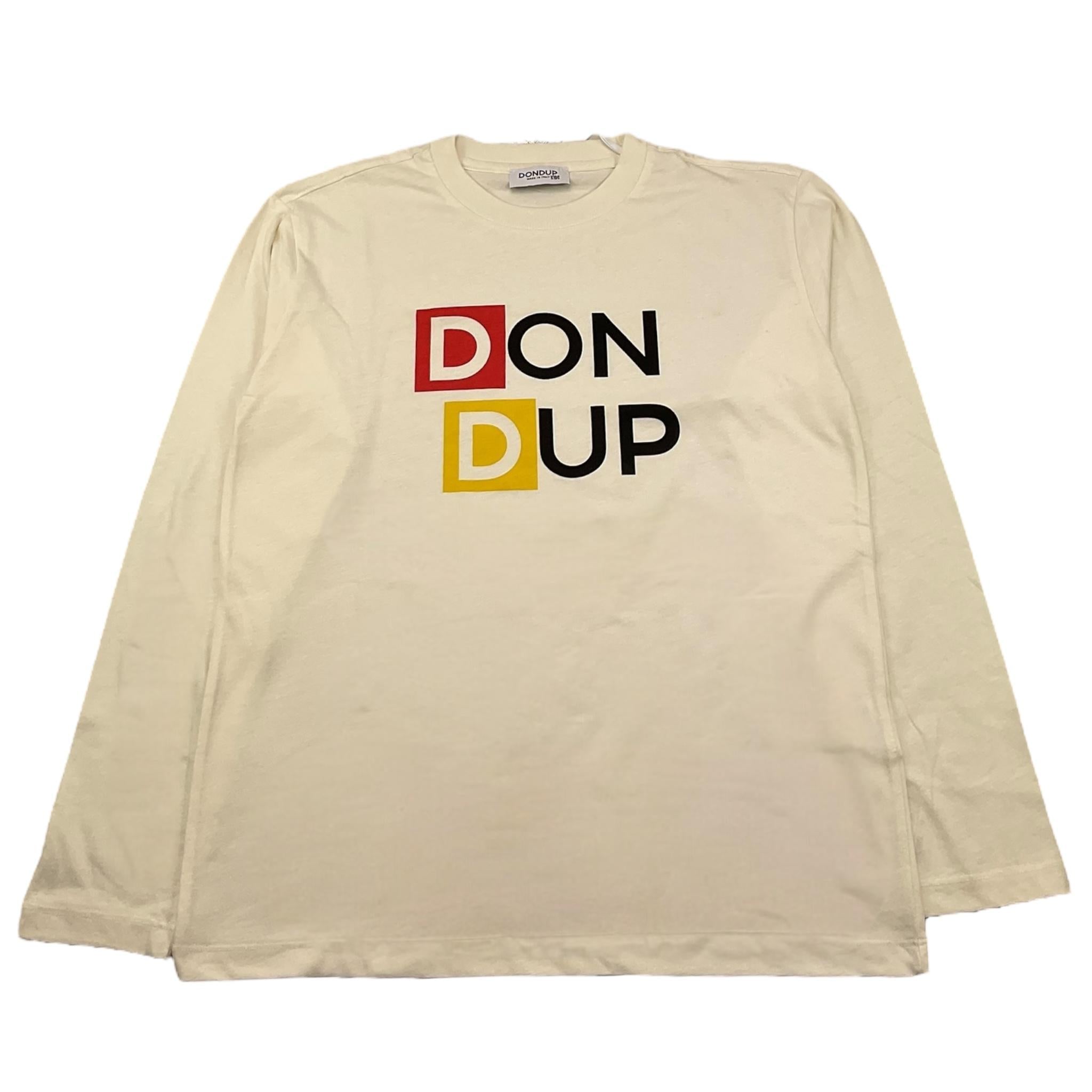 DONDUP shirt girocollo tinta unita con stampa logo Panna per Bambino DMTS009 PANNA DONDUP