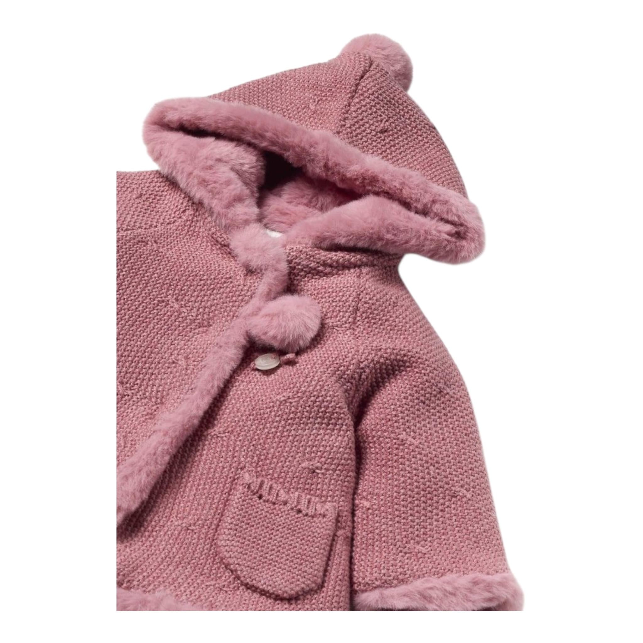 MAYORAL cappotto tinta unita modello con pelliccia e cappuccio Rosa per Neonata 2304 ROSA MAYORAL