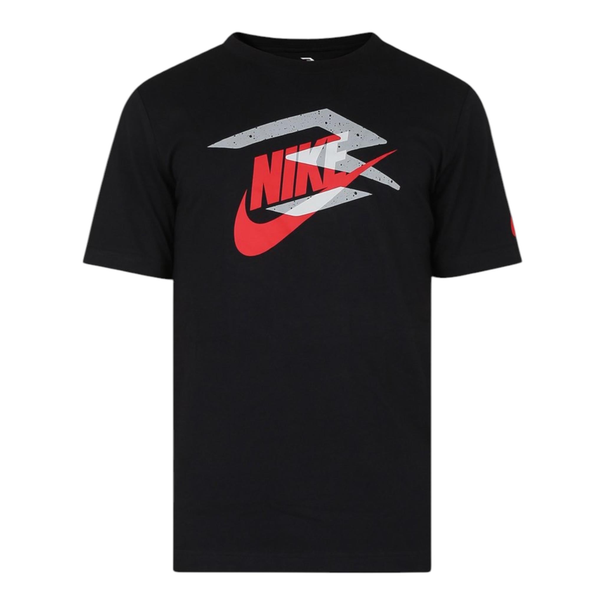 NIKE t-shirt girocollo tinta unita con stampa Nero per Bambino 9Q0714 NERO NIKE