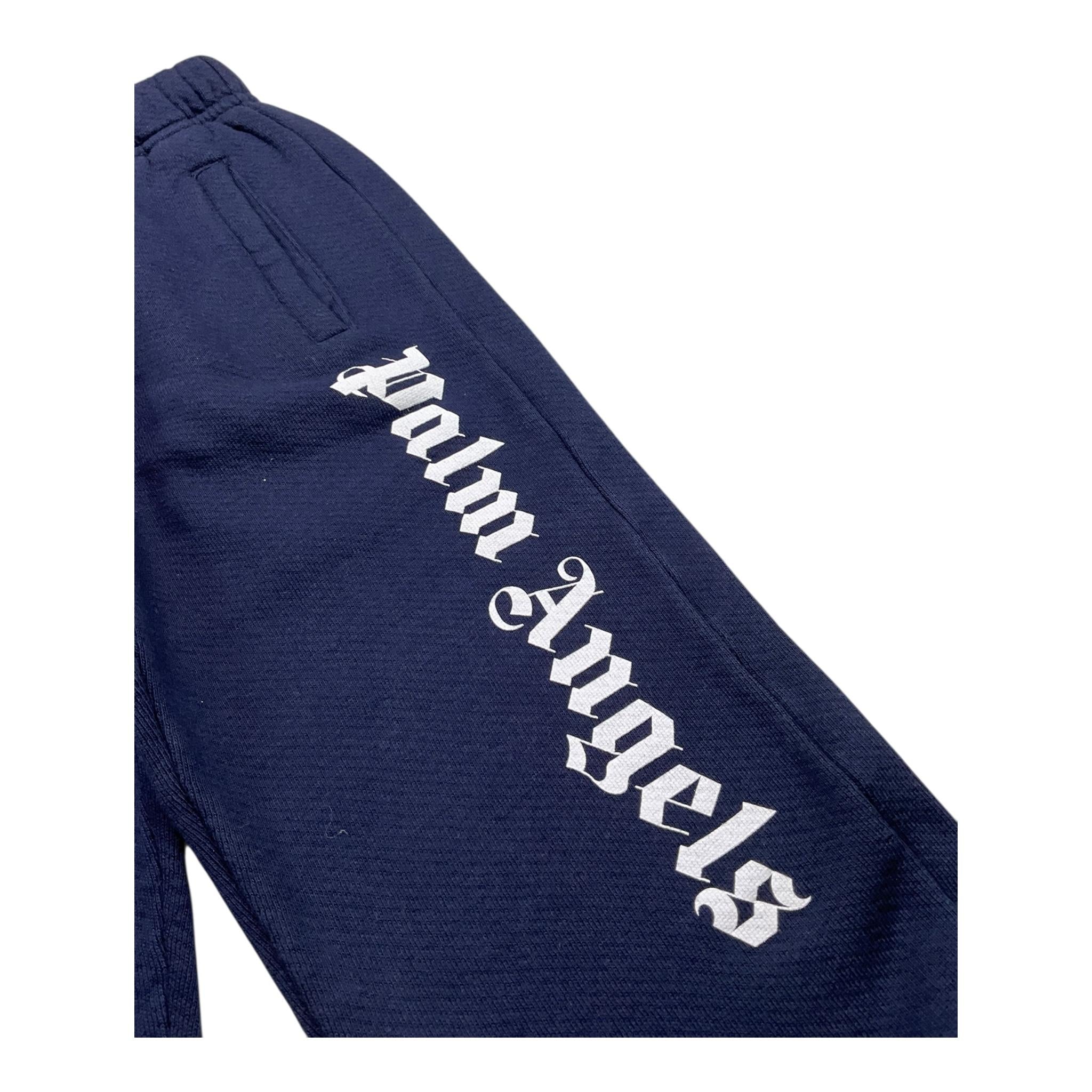 PALM ANGELS pantalone tinta unita modello tuta con stampa Blu per Bambino PBCH002F22FLE00 BLU PALM ANGELS
