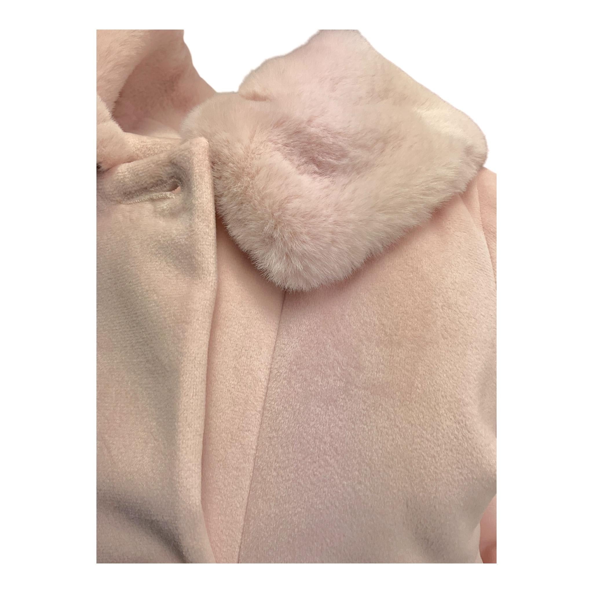 COLORI CHIARI cappotto tinta unita con pelliccia Rosa per Neonata FN117335 ROSA COLORI CHIARI