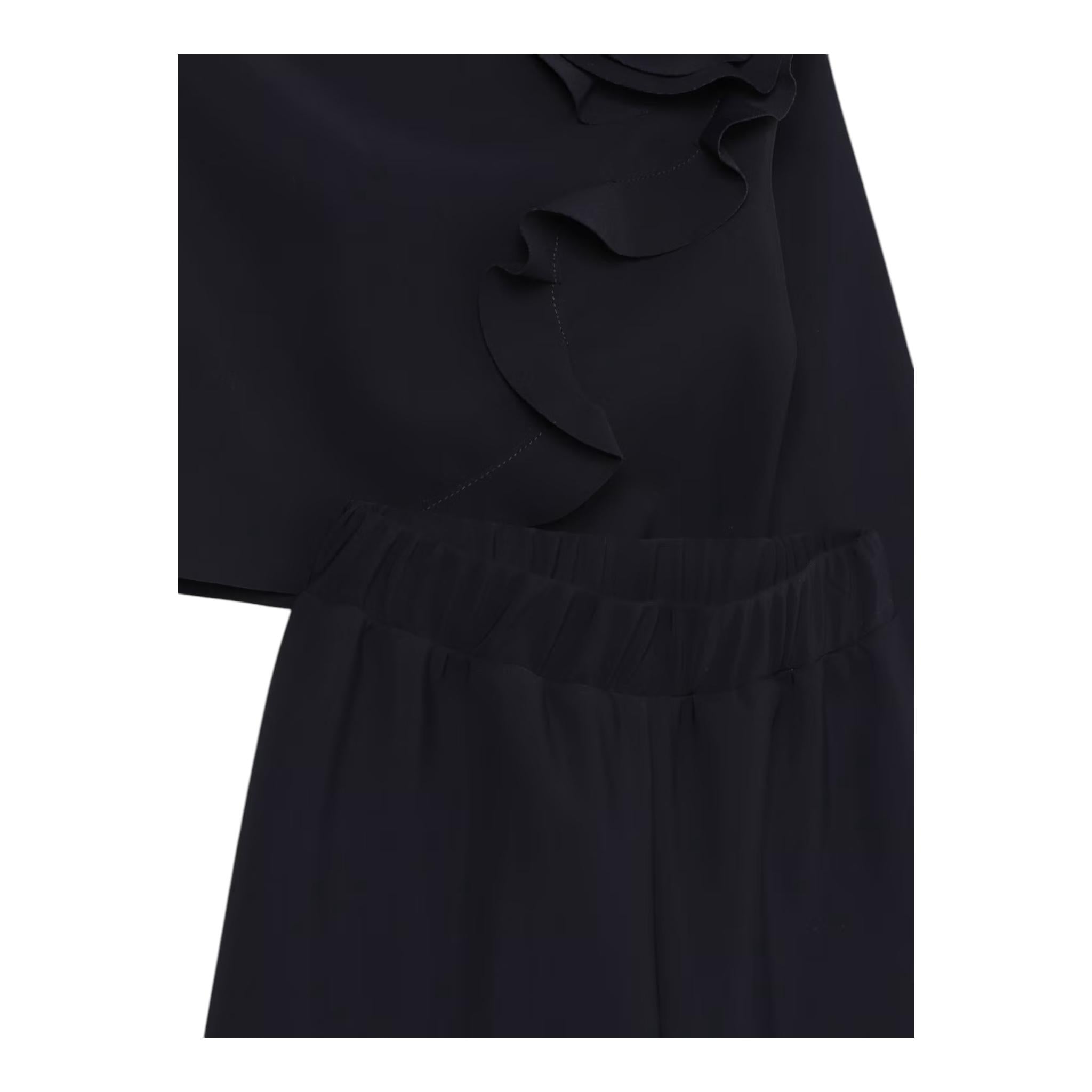 IL GUFO completo 2 pezzi camicia-pantalone tinta unita Blu per Bambina A24DP506N0057 BLU IL GUFO