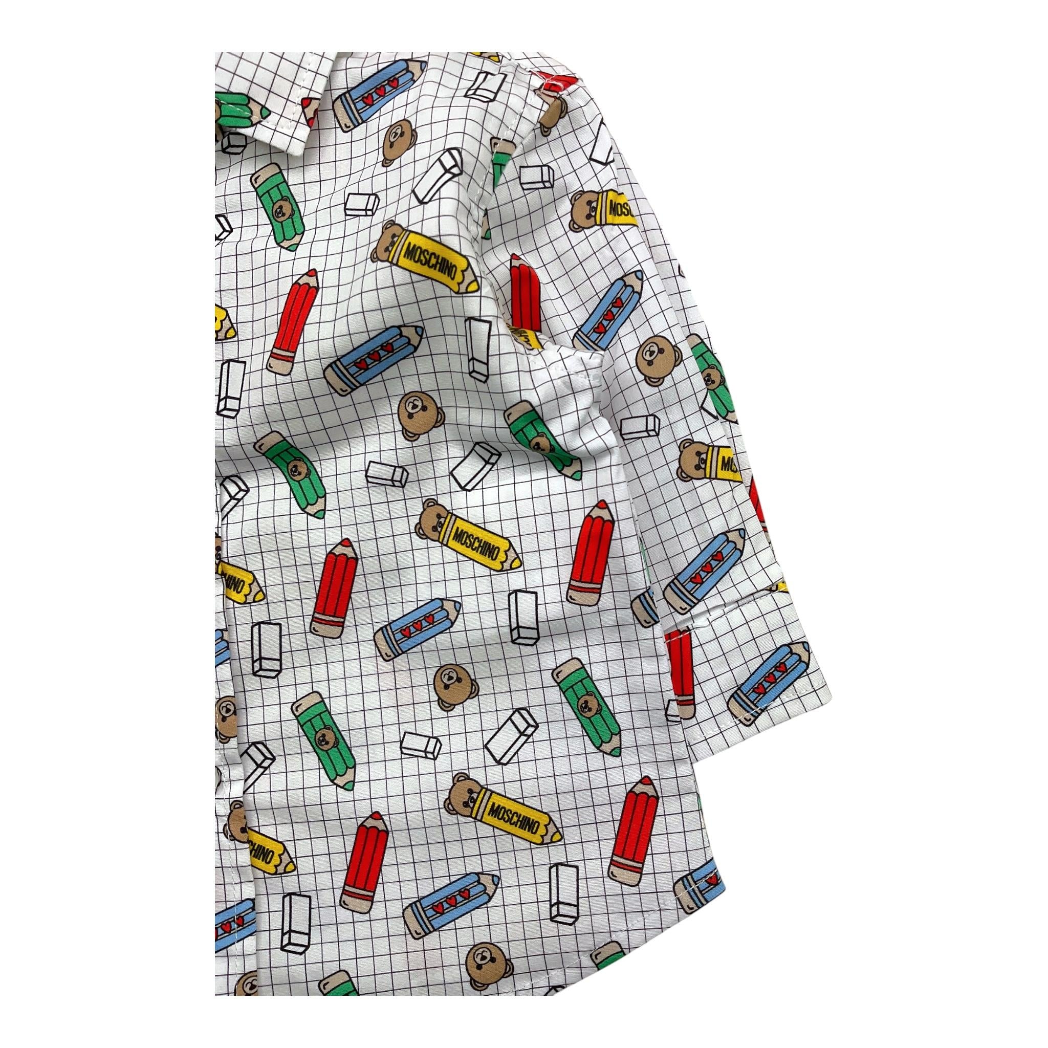 MOSCHINO camicia tinta unita con stampa Bianco per Neonato MUC01H BIANCO MOSCHINO