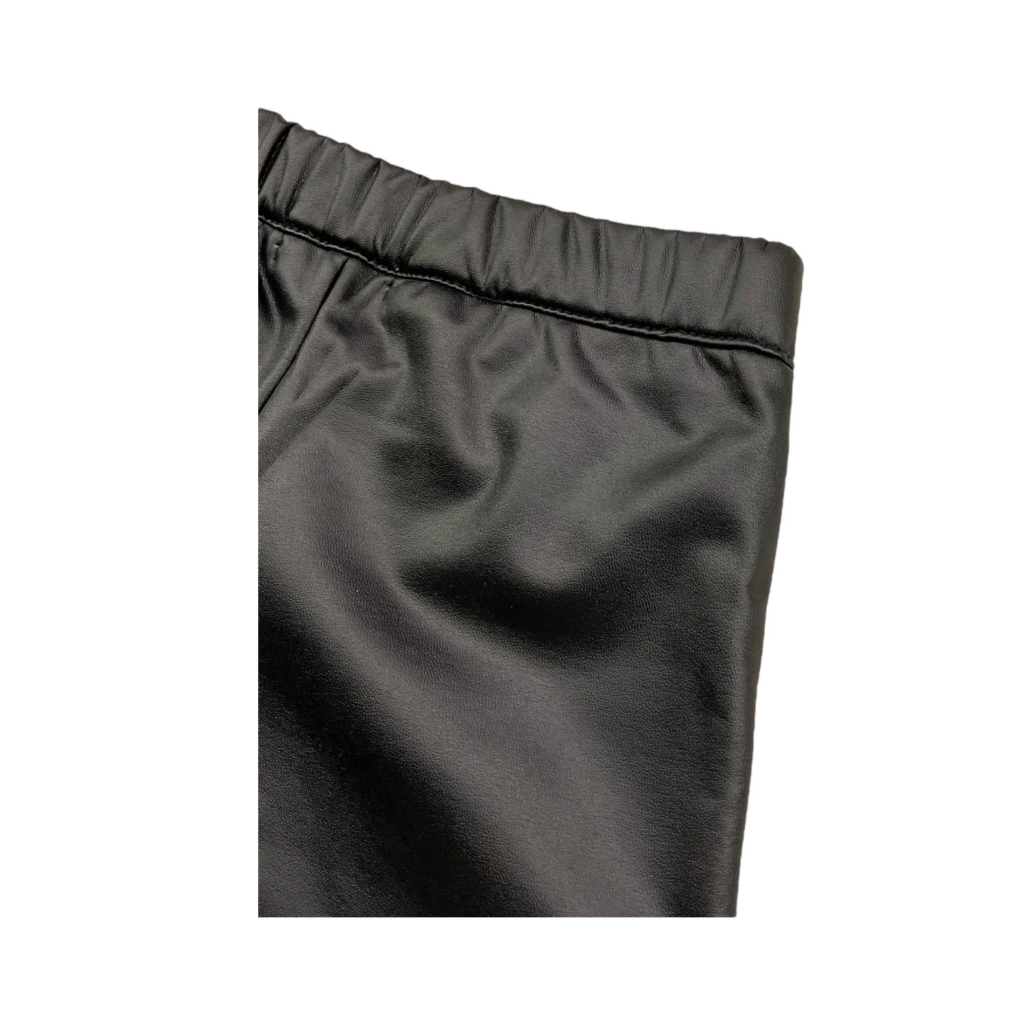 LOSAN short in ecopelle tinta unita Nero per Bambina LKGA00403 NERO LOSAN