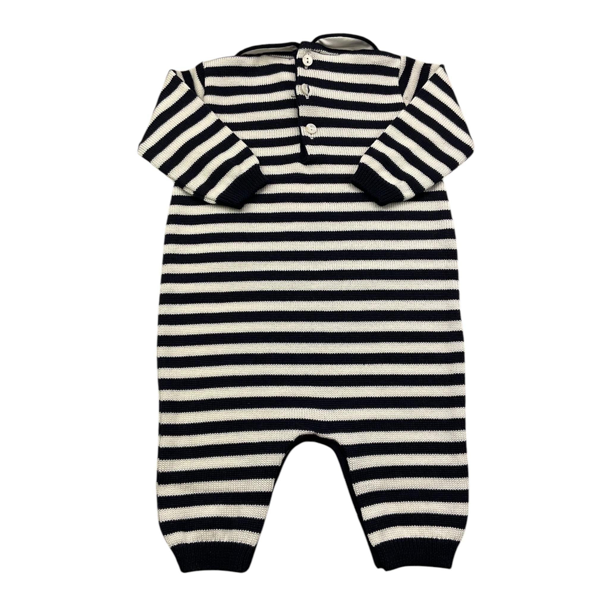 LITTLE BEAR tutina manica lunga fantasia righe Blu per Neonato 9109 BLU LITTLE BEAR
