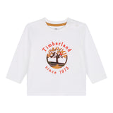 TIMBERLAND shirt girocollo tinta unita con logo Bianco per Neonato T60255 BIANCO TIMBERLAND